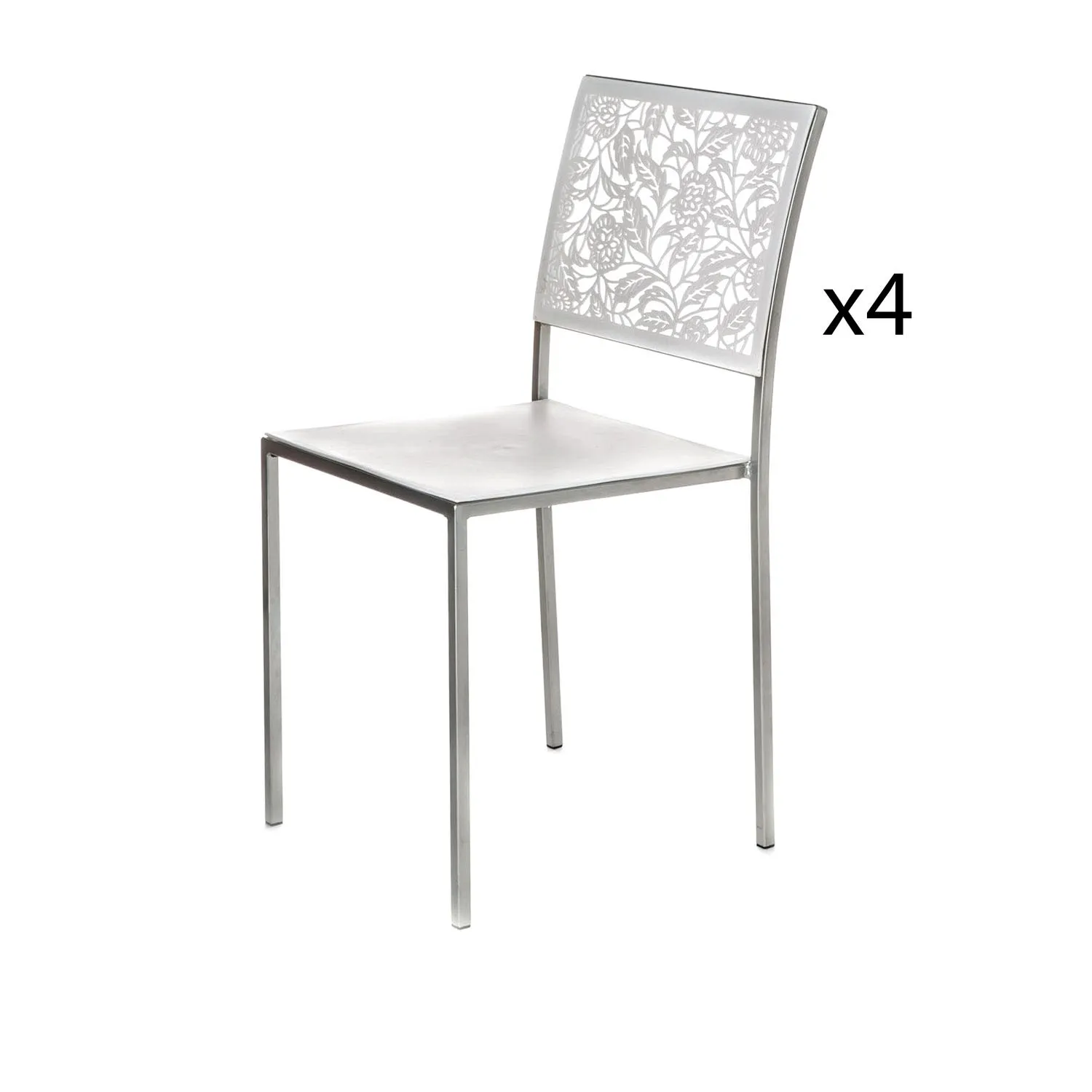 Set 4 sedie impilabili bianche - Adele Tomasucci 