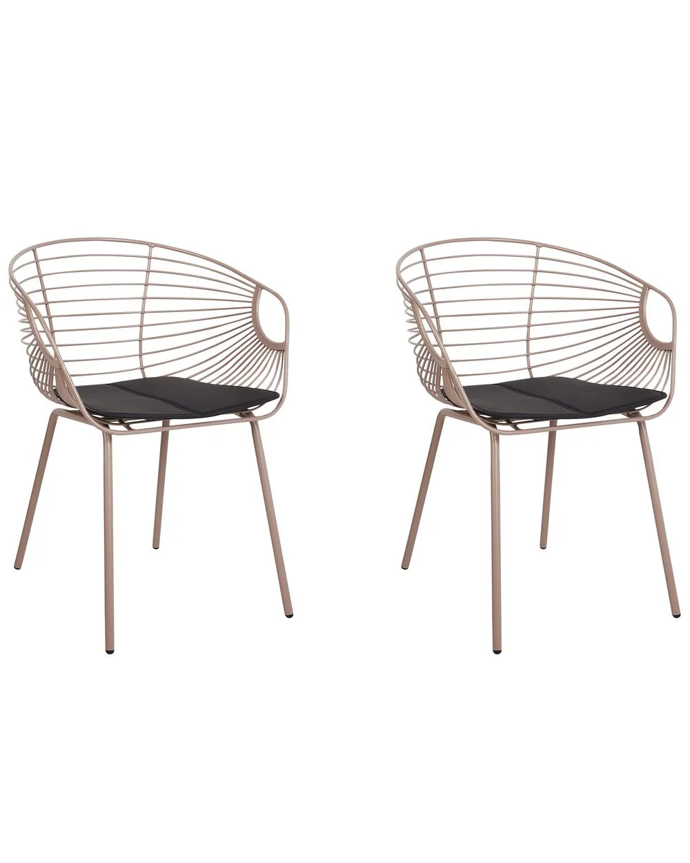 Set di 2 sedie da pranzo HOBACK Metallo Beige