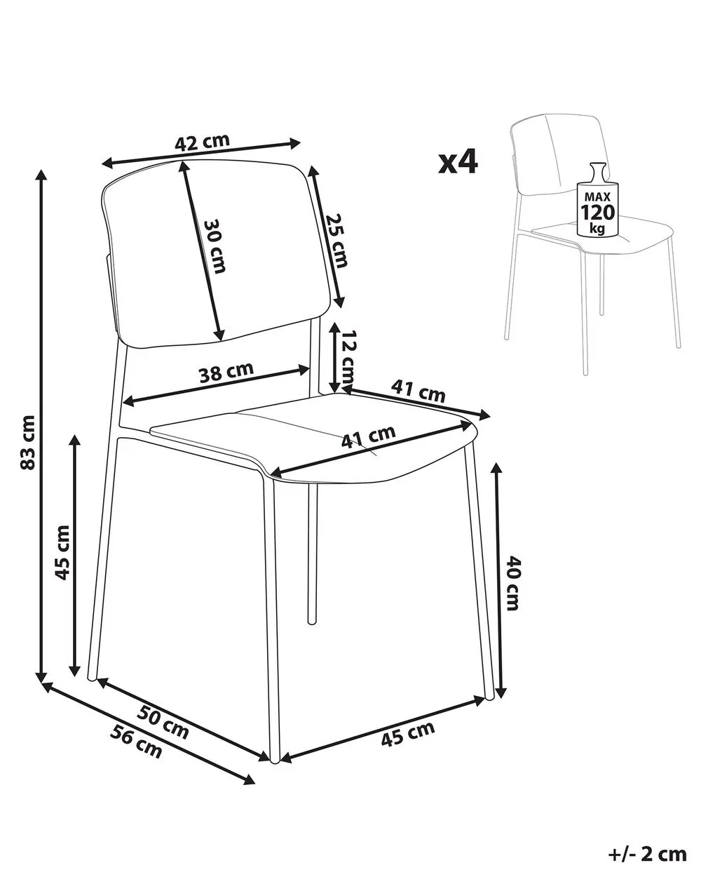 Set di 4 sedie da pranzo ASTORIA Blu