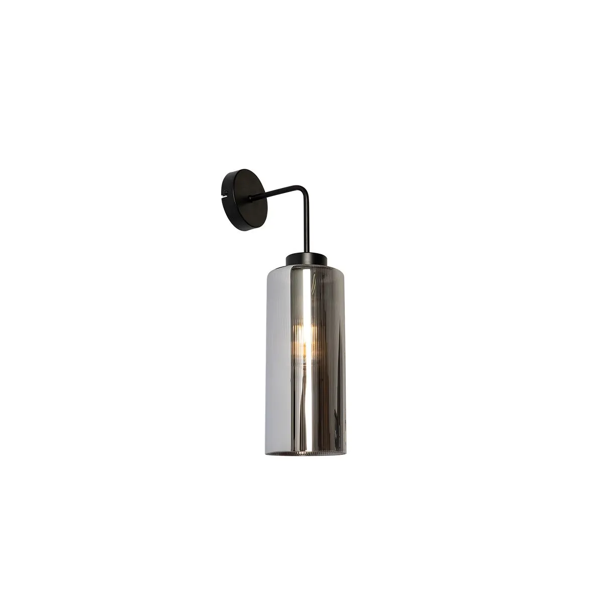 Smart wandlamp zwart met smoke glas incl. Wifi ST64 - Laura