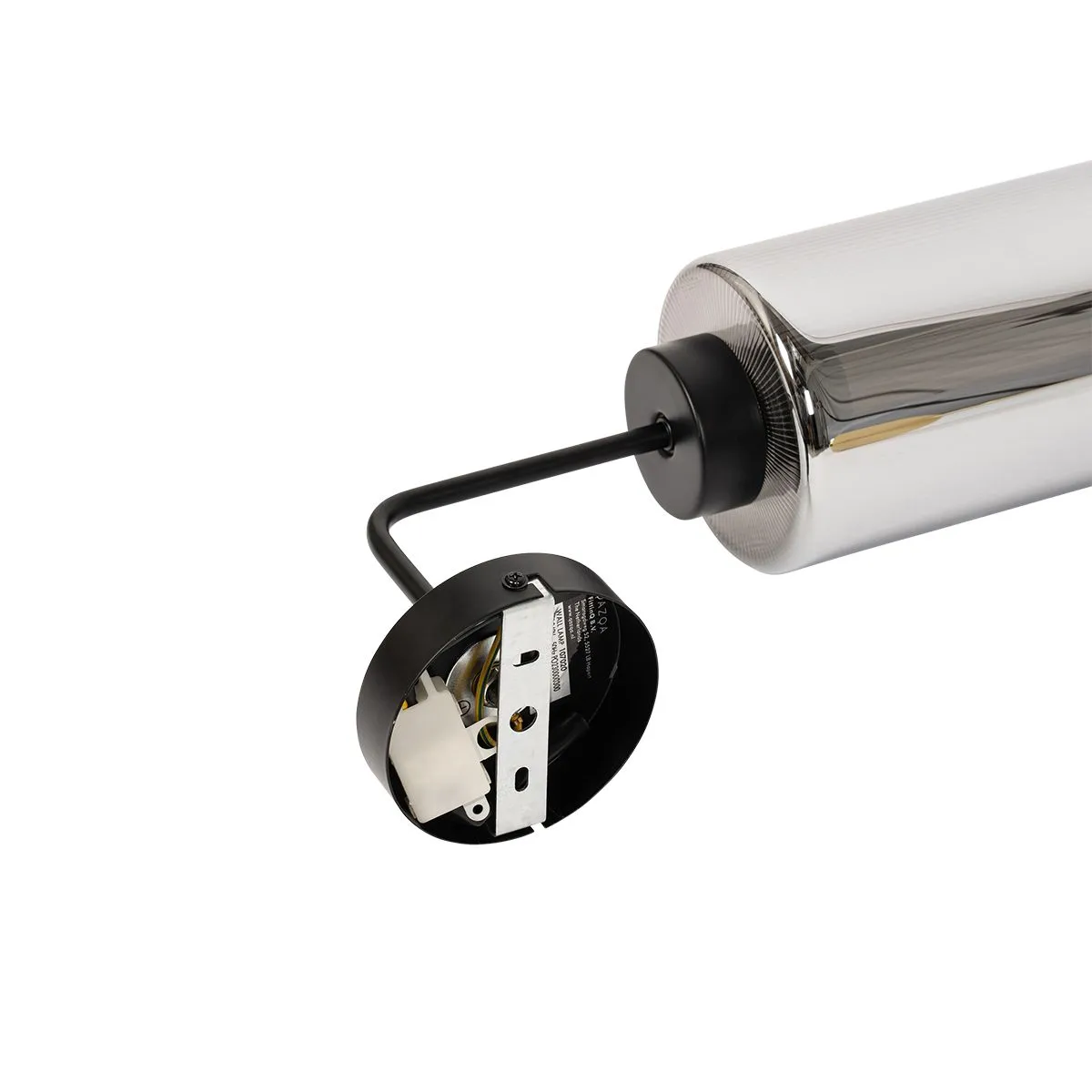 Smart wandlamp zwart met smoke glas incl. Wifi ST64 - Laura