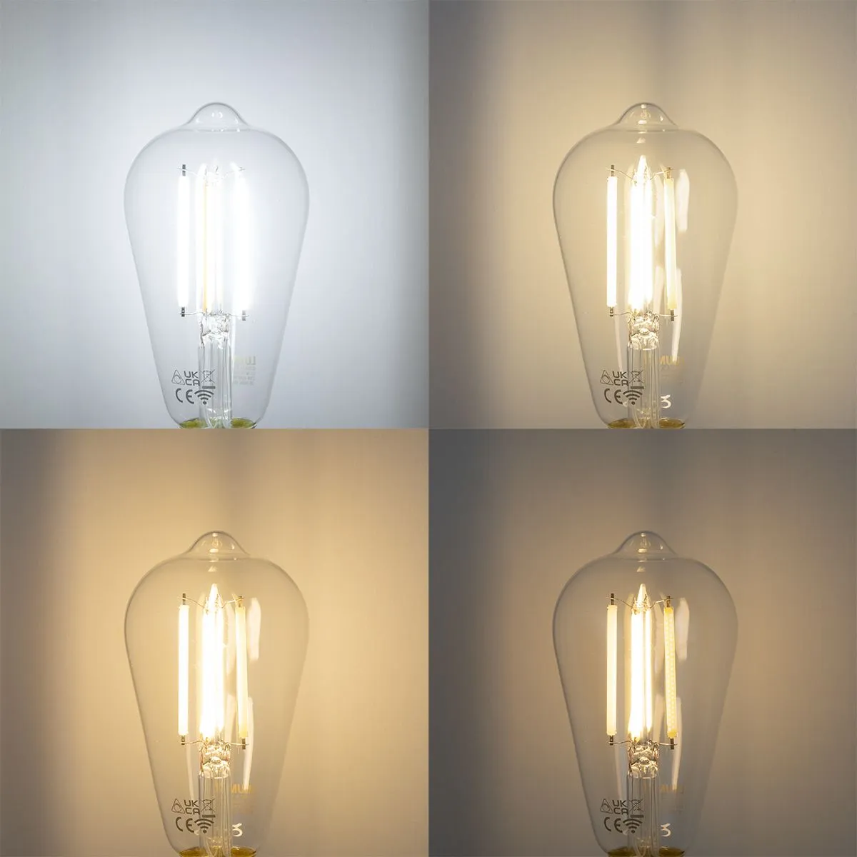 Smart wandlamp zwart met smoke glas incl. Wifi ST64 - Laura