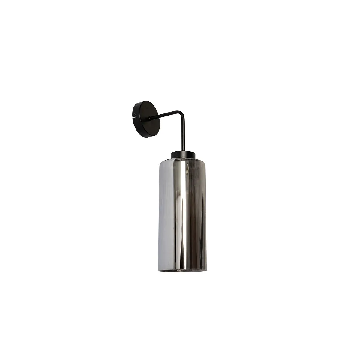 Smart wandlamp zwart met smoke glas incl. Wifi ST64 - Laura