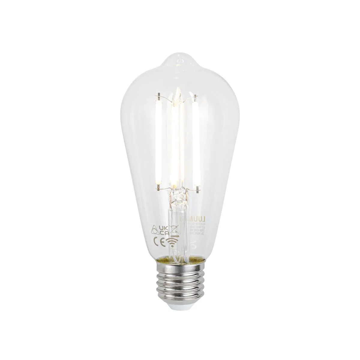 Smart wandlamp zwart met smoke glas incl. Wifi ST64 - Laura