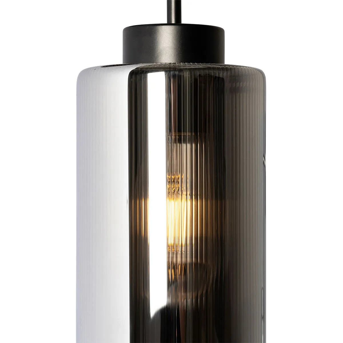 Smart wandlamp zwart met smoke glas incl. Wifi ST64 - Laura