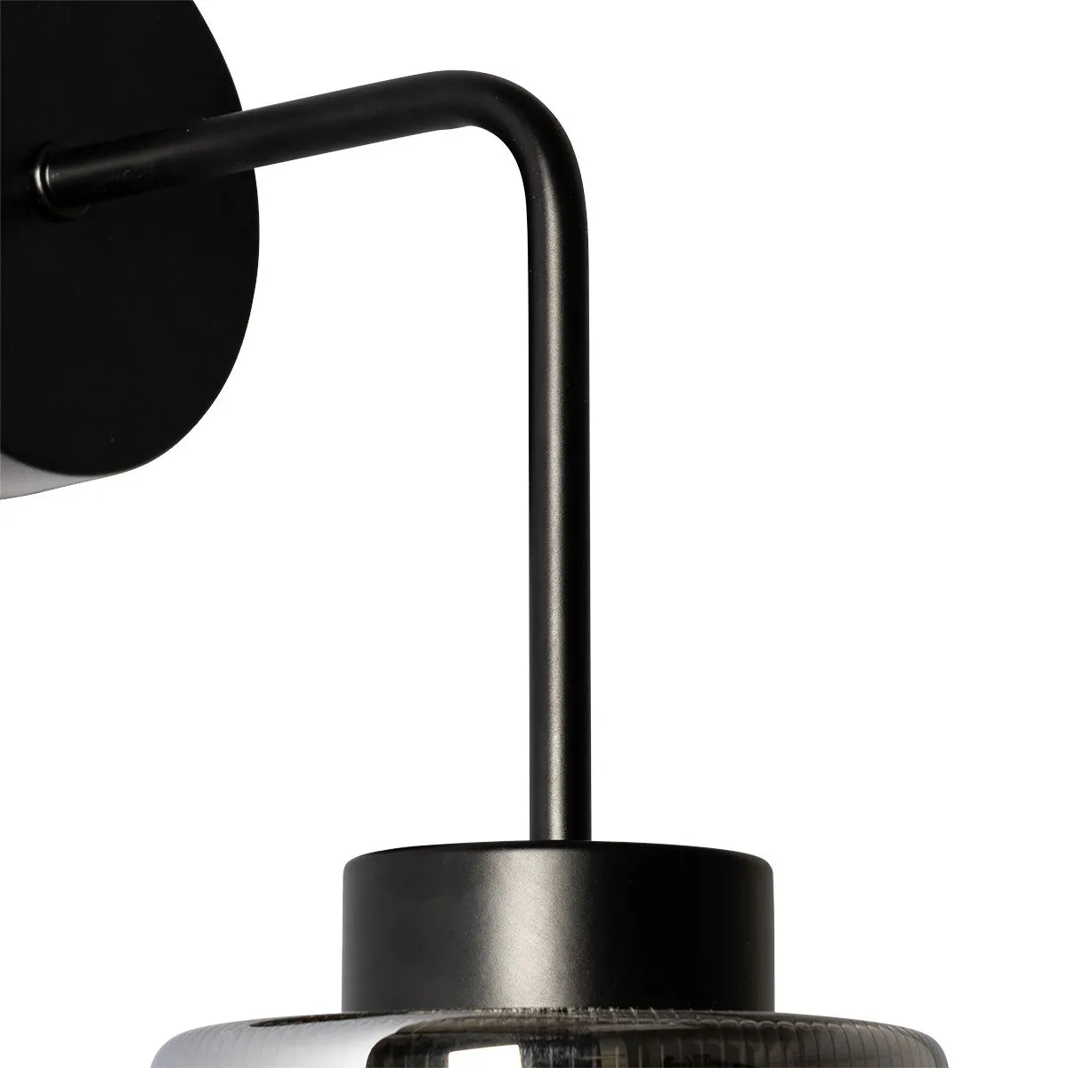 Smart wandlamp zwart met smoke glas incl. Wifi ST64 - Laura