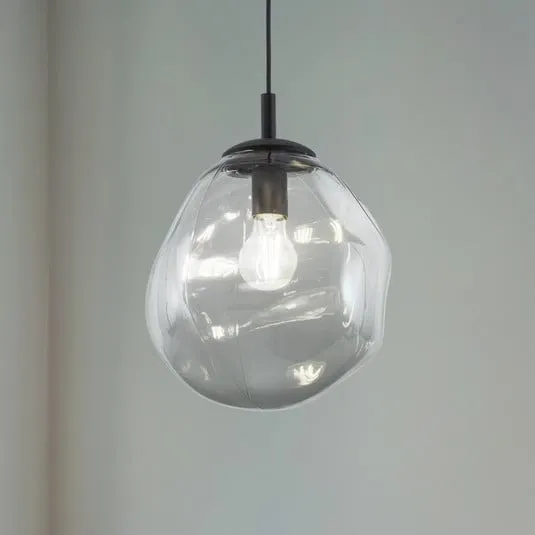 Sol Mini lampada a sospensione, vetro, Ø 25 cm, nero/grigio grafite