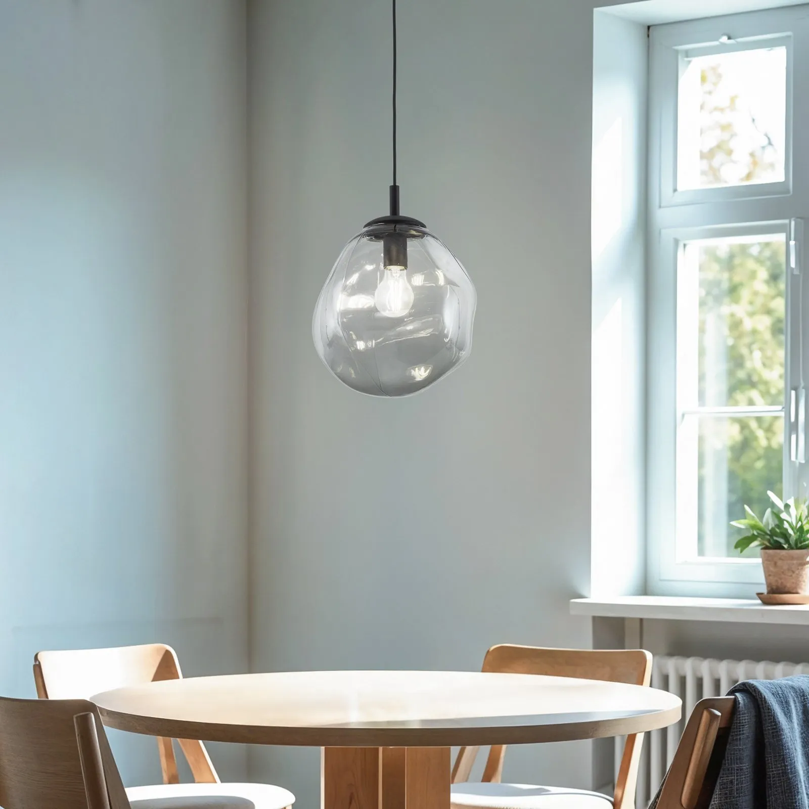 Sol Mini lampada a sospensione, vetro, Ø 25 cm, nero/grigio grafite