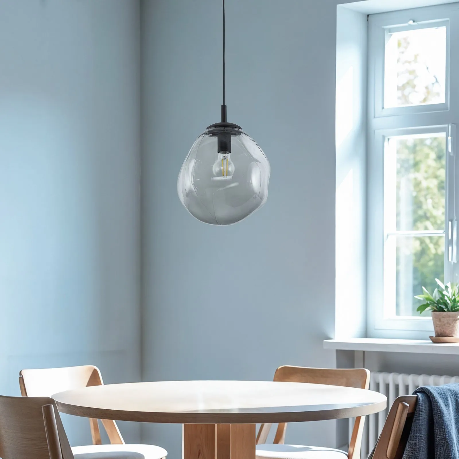 Sol Mini lampada a sospensione, vetro, Ø 25 cm, nero/grigio grafite
