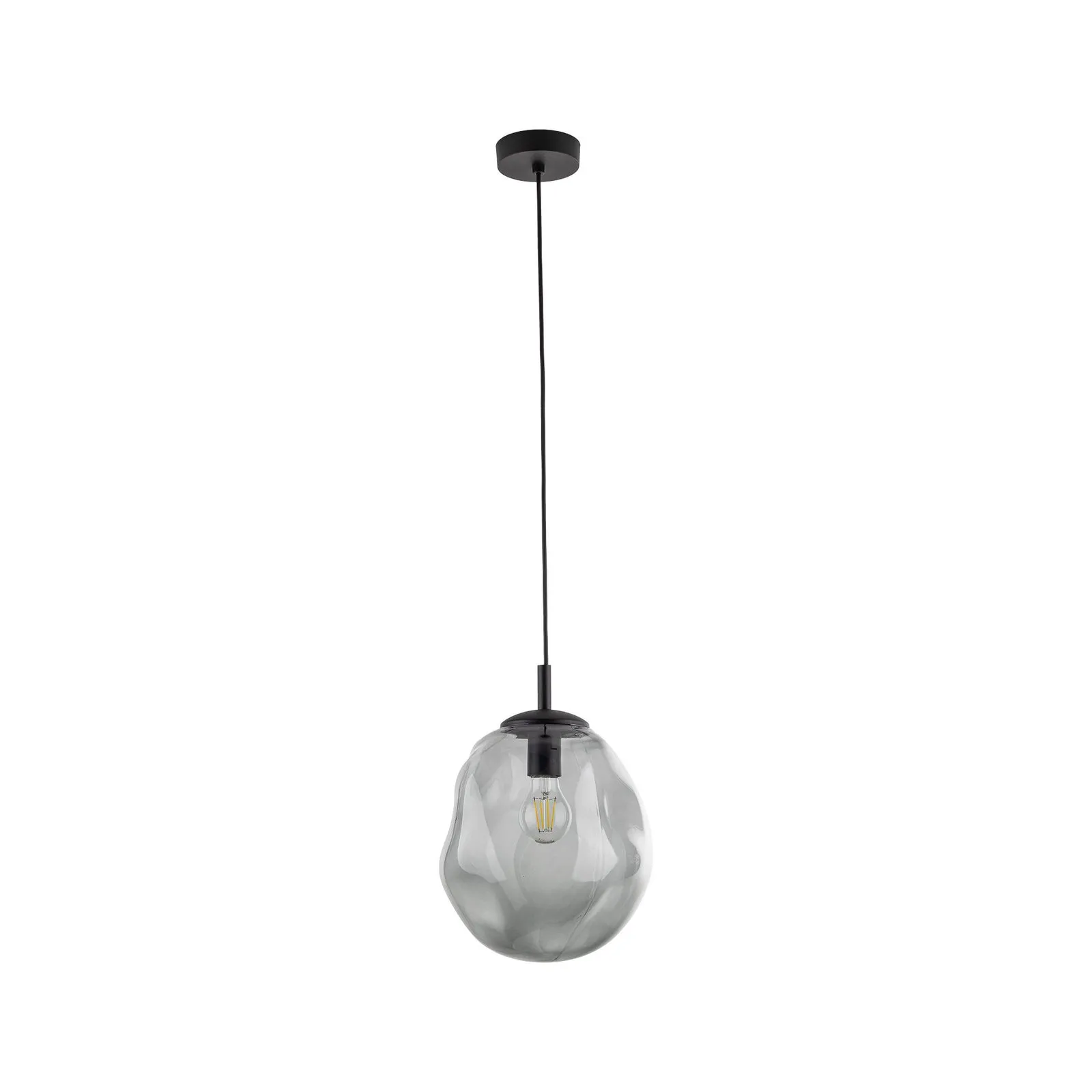 Sol Mini lampada a sospensione, vetro, Ø 25 cm, nero/grigio grafite