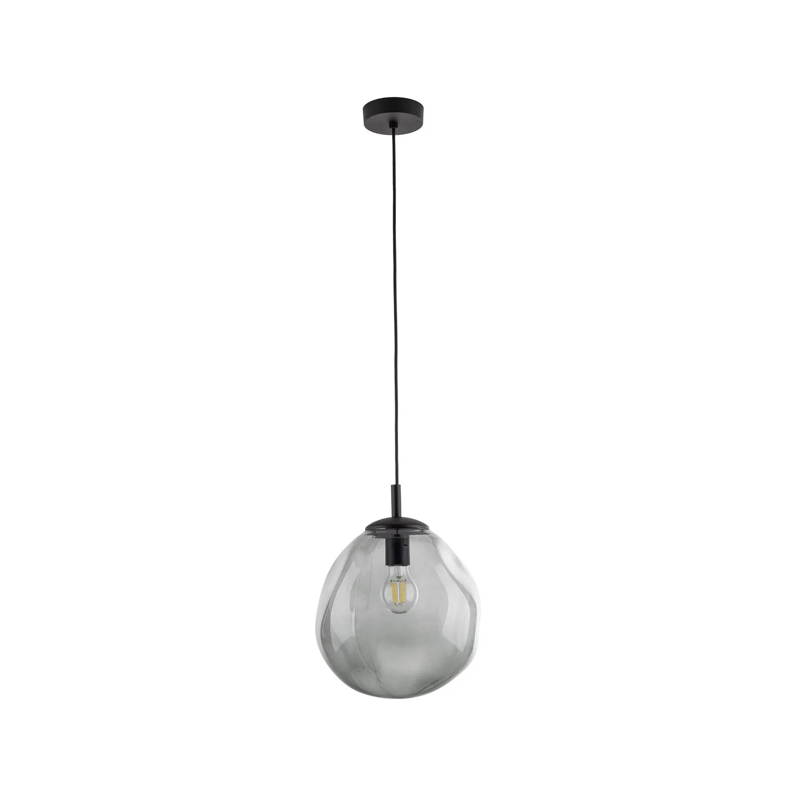 Sol Mini lampada a sospensione, vetro, Ø 25 cm, nero/grigio grafite