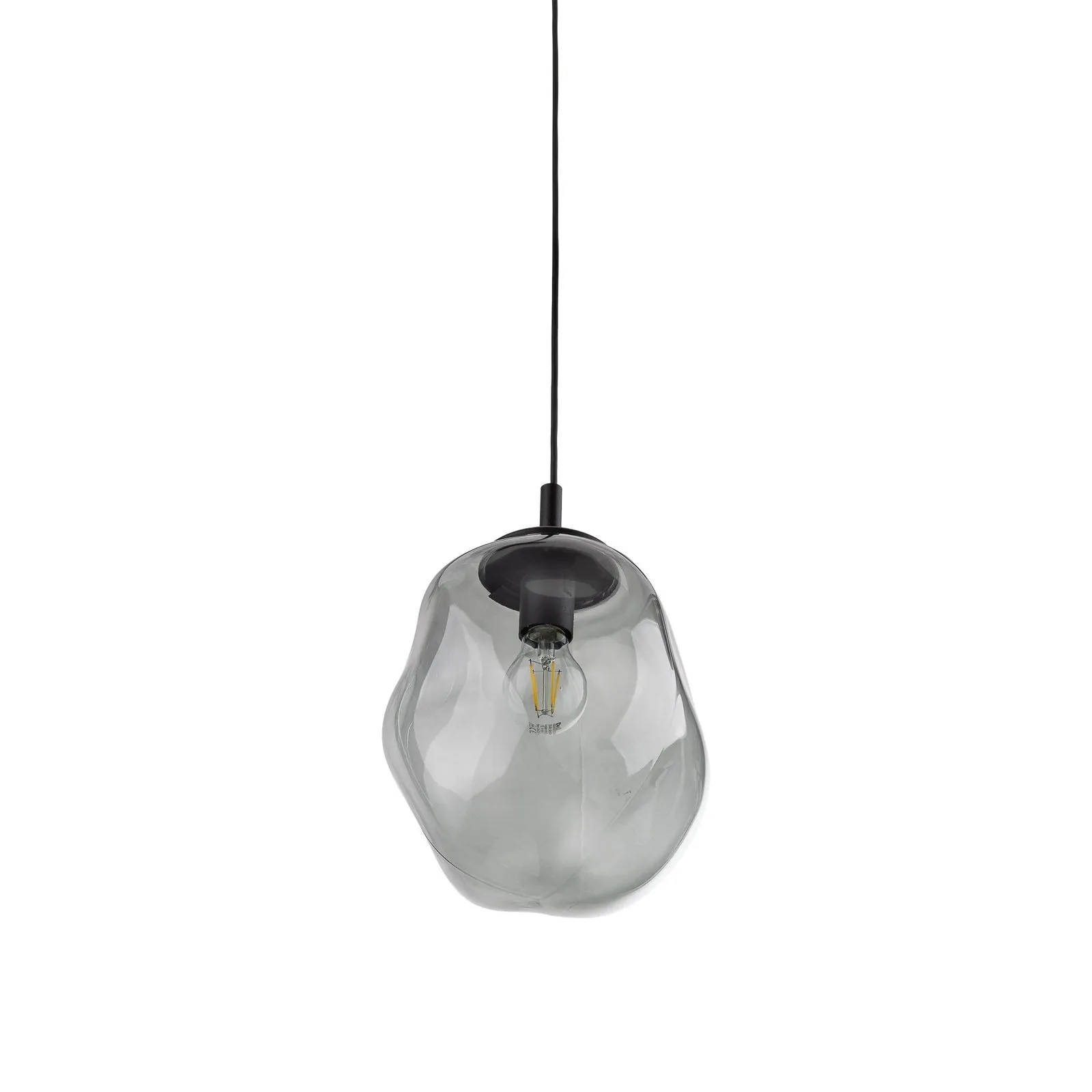 Sol Mini lampada a sospensione, vetro, Ø 25 cm, nero/grigio grafite