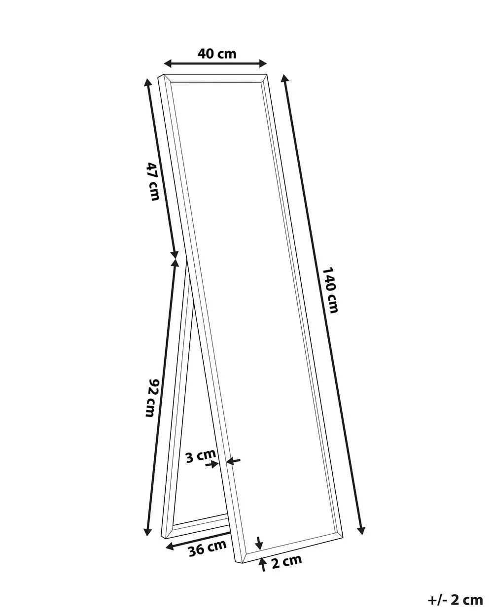 Specchio da terra BRECEY 140 cm Oro