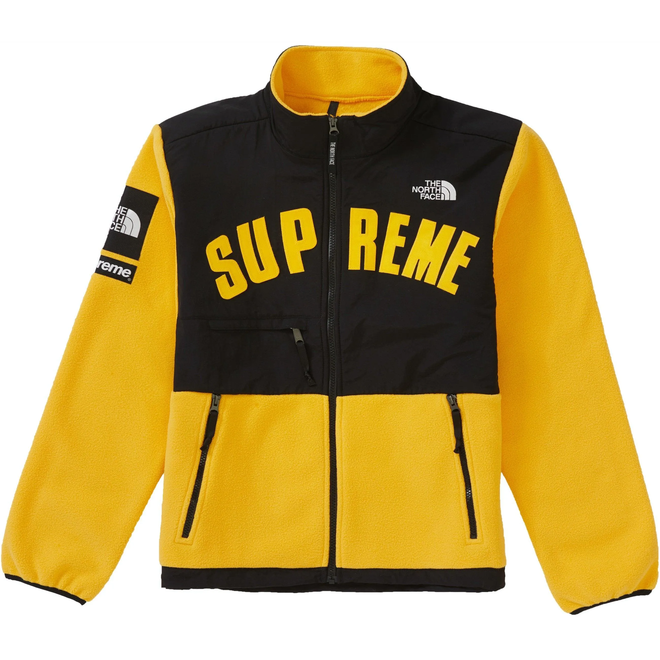 Supreme The North Face Arc Logo Denali Fleece Jacket Yellow