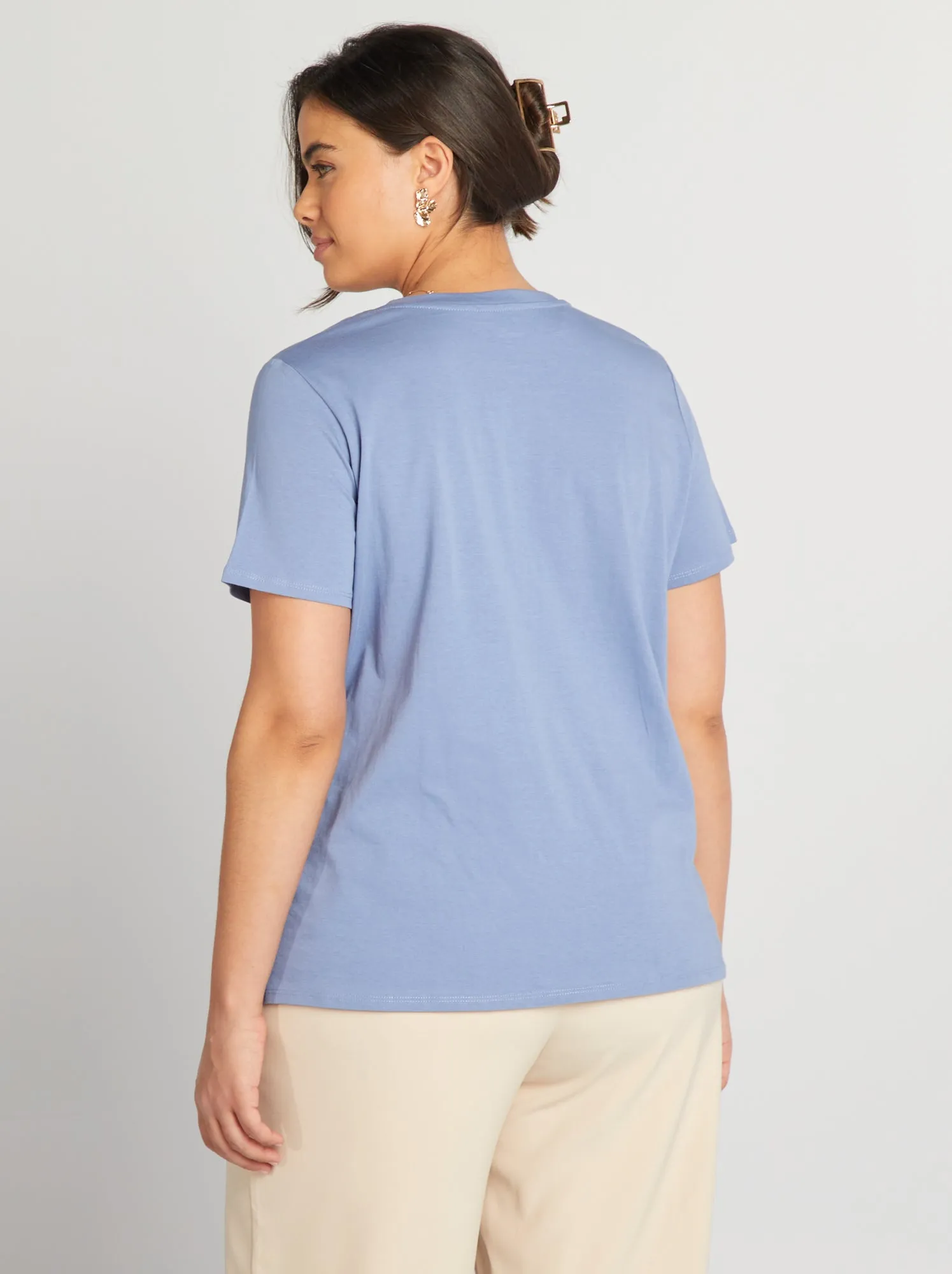 T-shirt in cotone con stampa - BLU