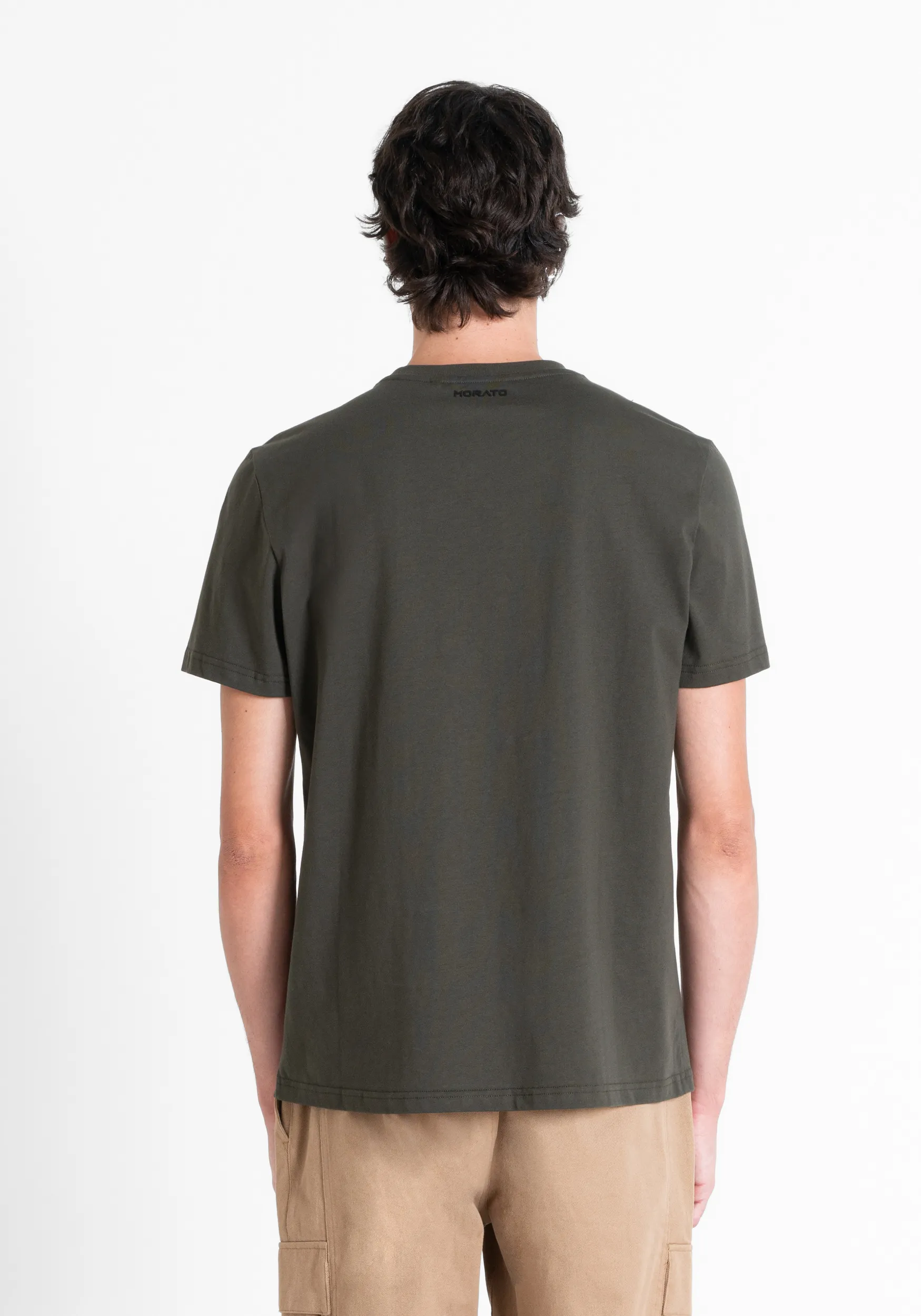 T-SHIRT REGULAR FIT IN JERSEY DI COTONE E STAMPA EFFETTO SPONGE