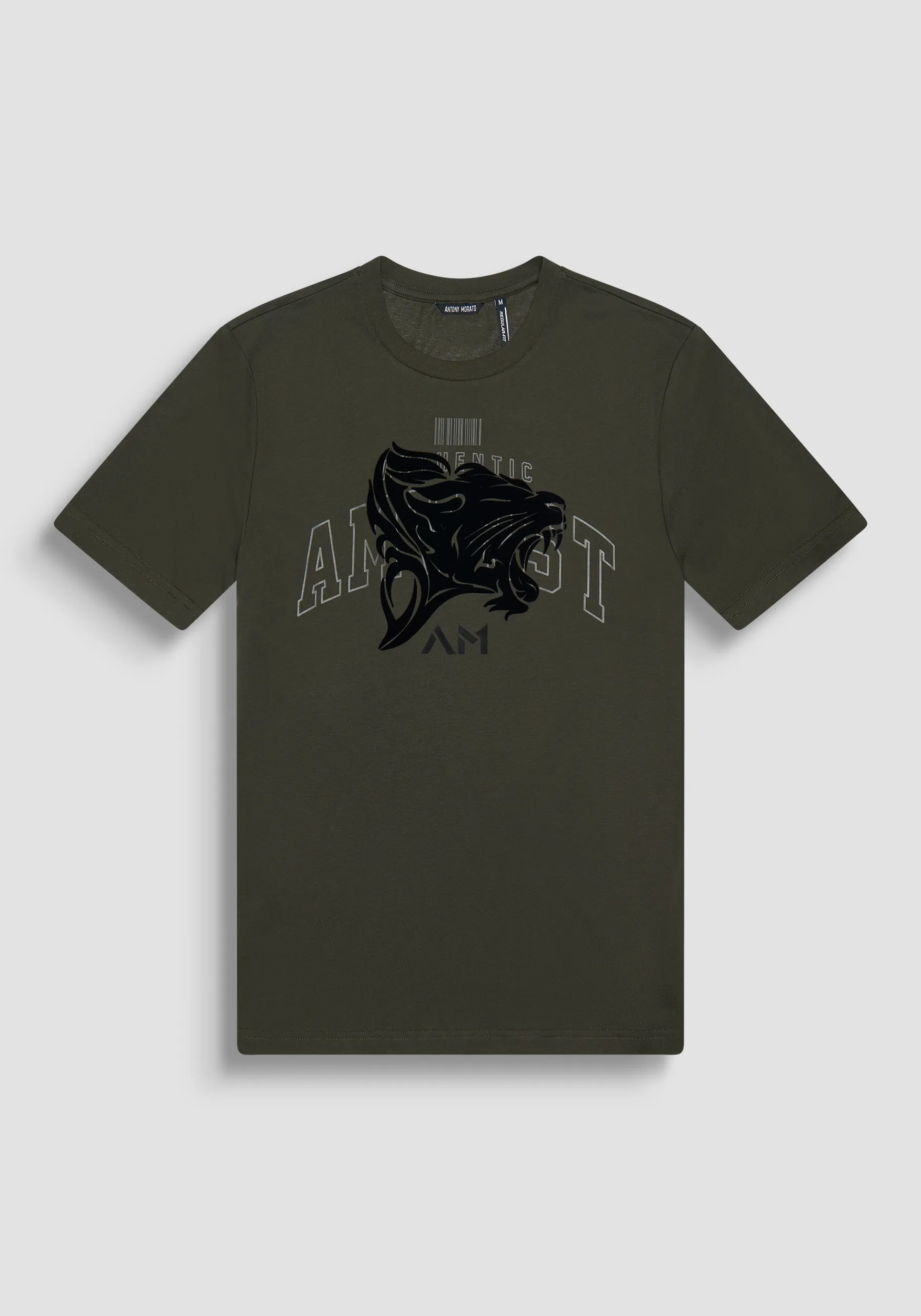 T-SHIRT REGULAR FIT IN JERSEY DI COTONE E STAMPA EFFETTO SPONGE