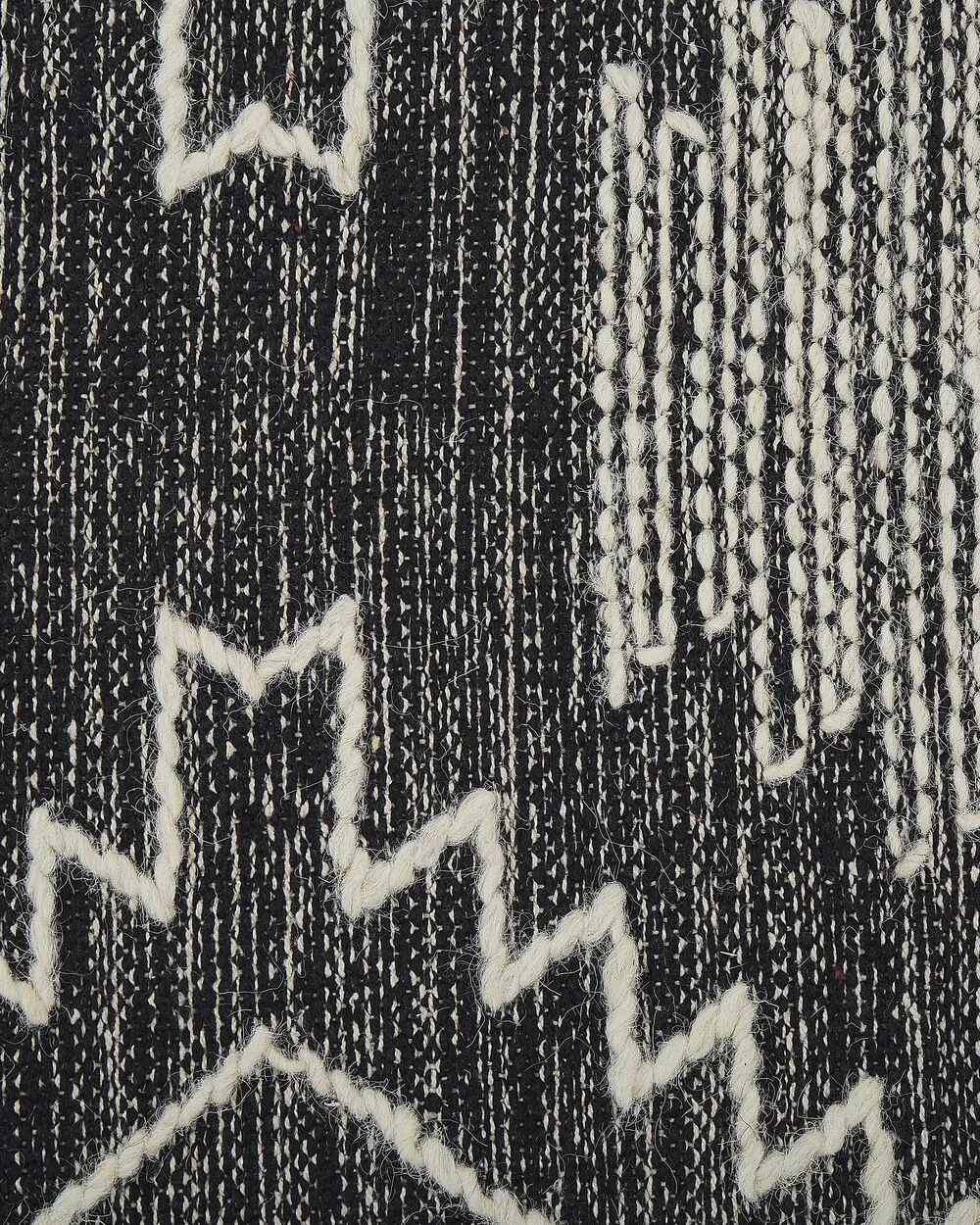 Tappeto cotone nero e bianco sporco 160 x 230 cm ARBAA