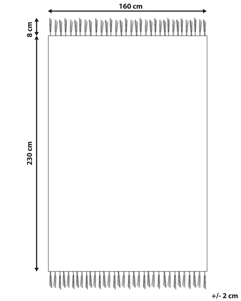 Tappeto cotone nero e bianco sporco 160 x 230 cm ARBAA