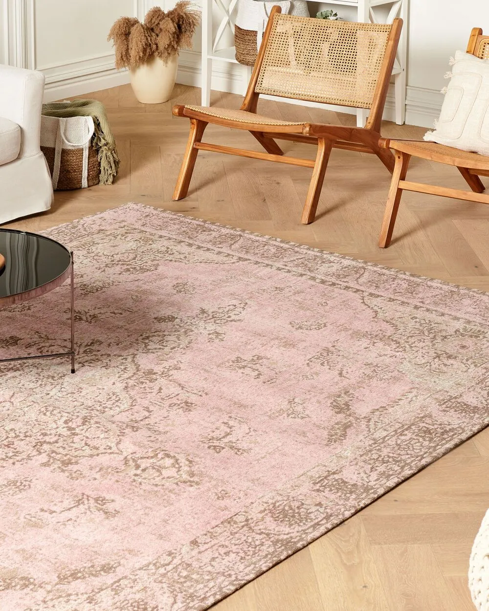 Tappeto cotone rosa 200 x 300 cm MATARIM