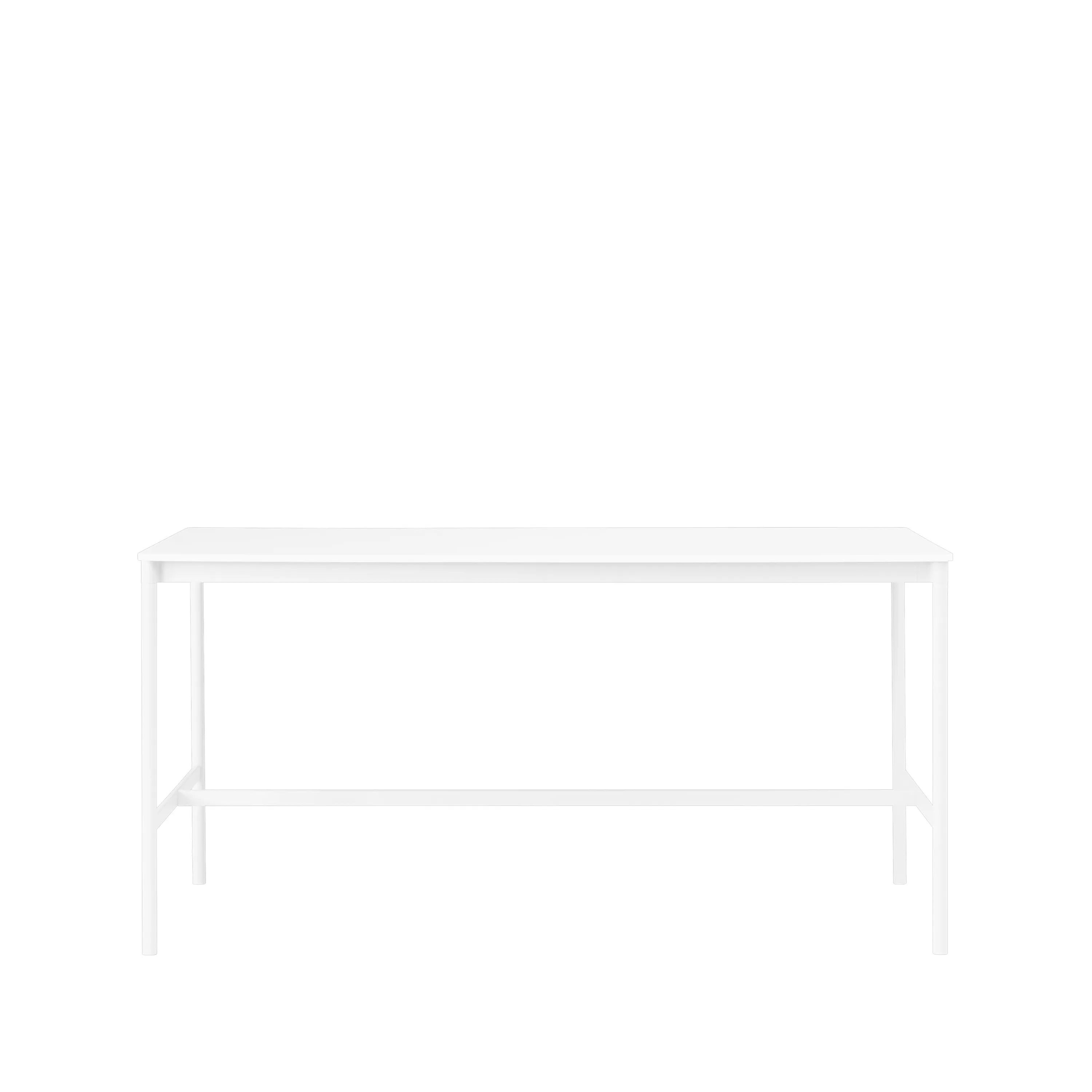 Tavolo da bar Base High.jf{font-size:18px}laminato bianco, base bianca, bordo in ABS, base: 85 cm, l. 190 cm, alt. 95 cm