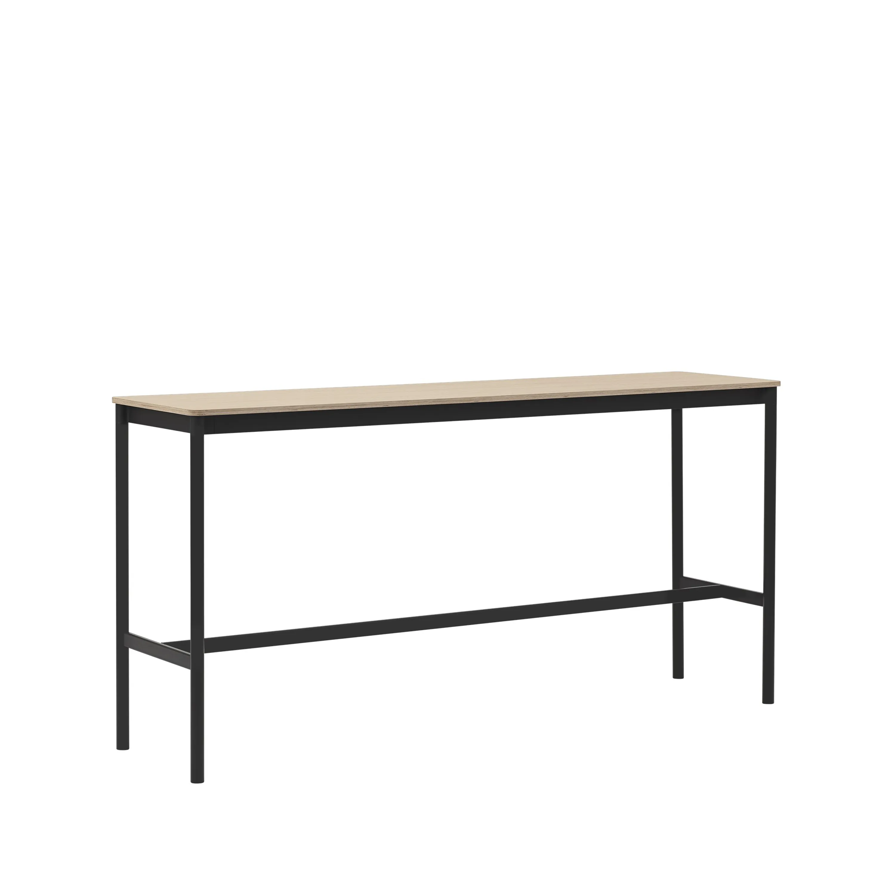 Tavolo da bar Base High.jf{font-size:18px}laminato bianco, base bianca, bordo in ABS, base: 85 cm, l. 190 cm, alt. 95 cm