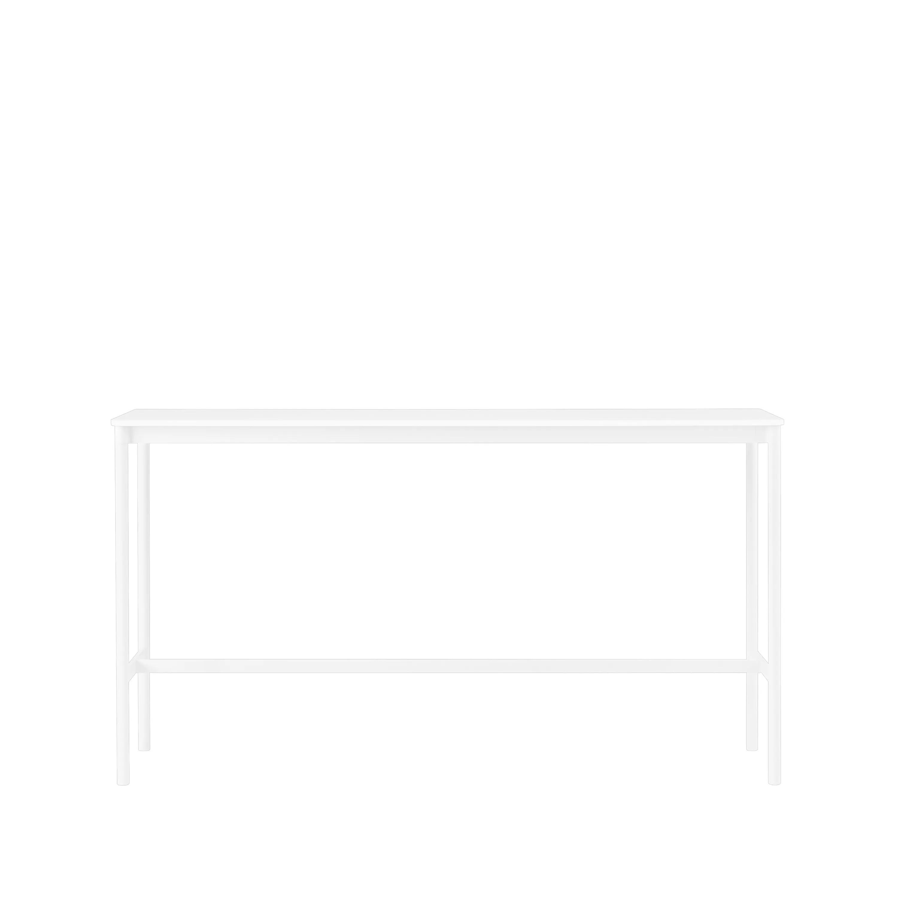 Tavolo da bar Base High.jf{font-size:18px}laminato bianco, base bianca, bordo in ABS, base: 85 cm, l. 190 cm, alt. 95 cm
