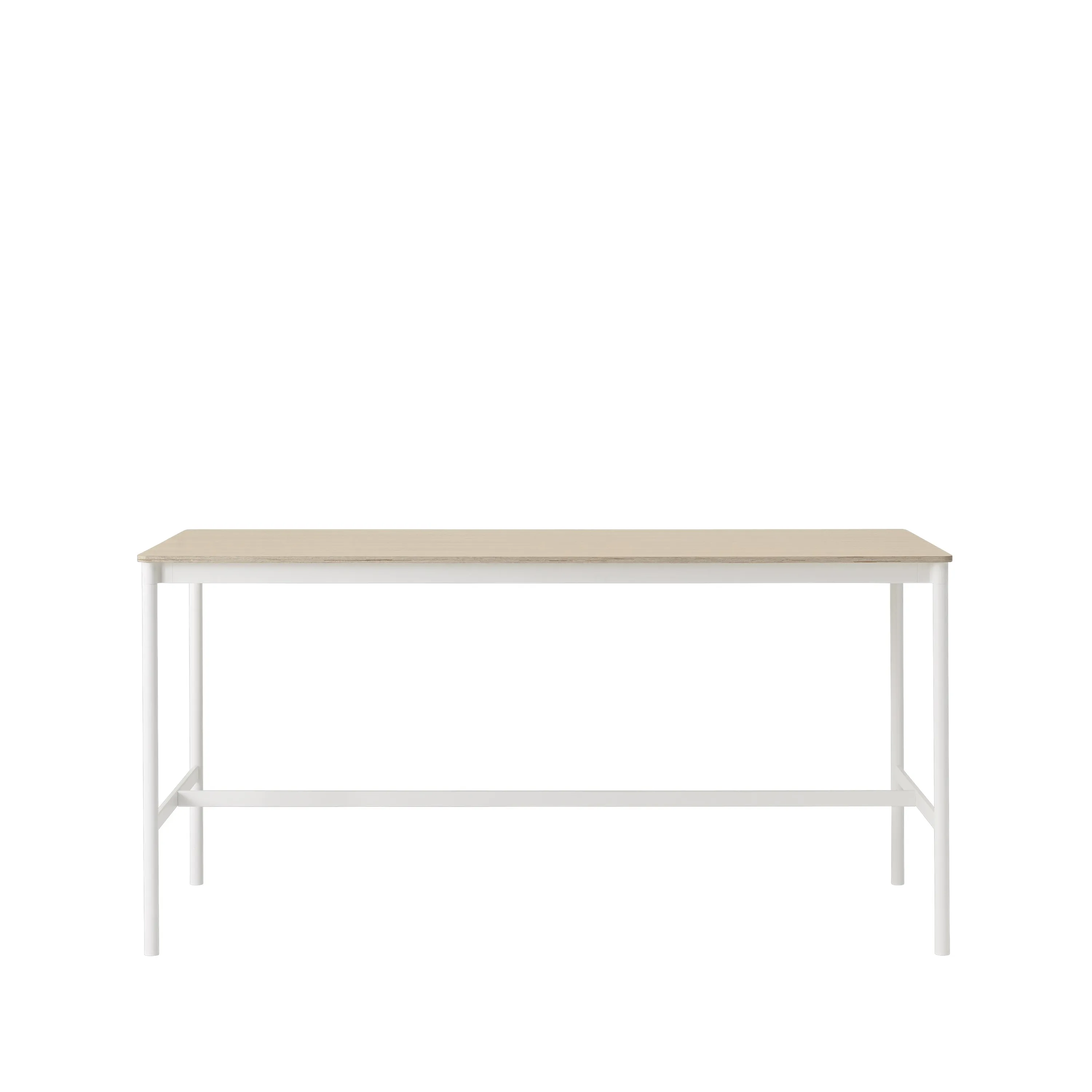 Tavolo da bar Base High.jf{font-size:18px}laminato bianco, base bianca, bordo in ABS, base: 85 cm, l. 190 cm, alt. 95 cm
