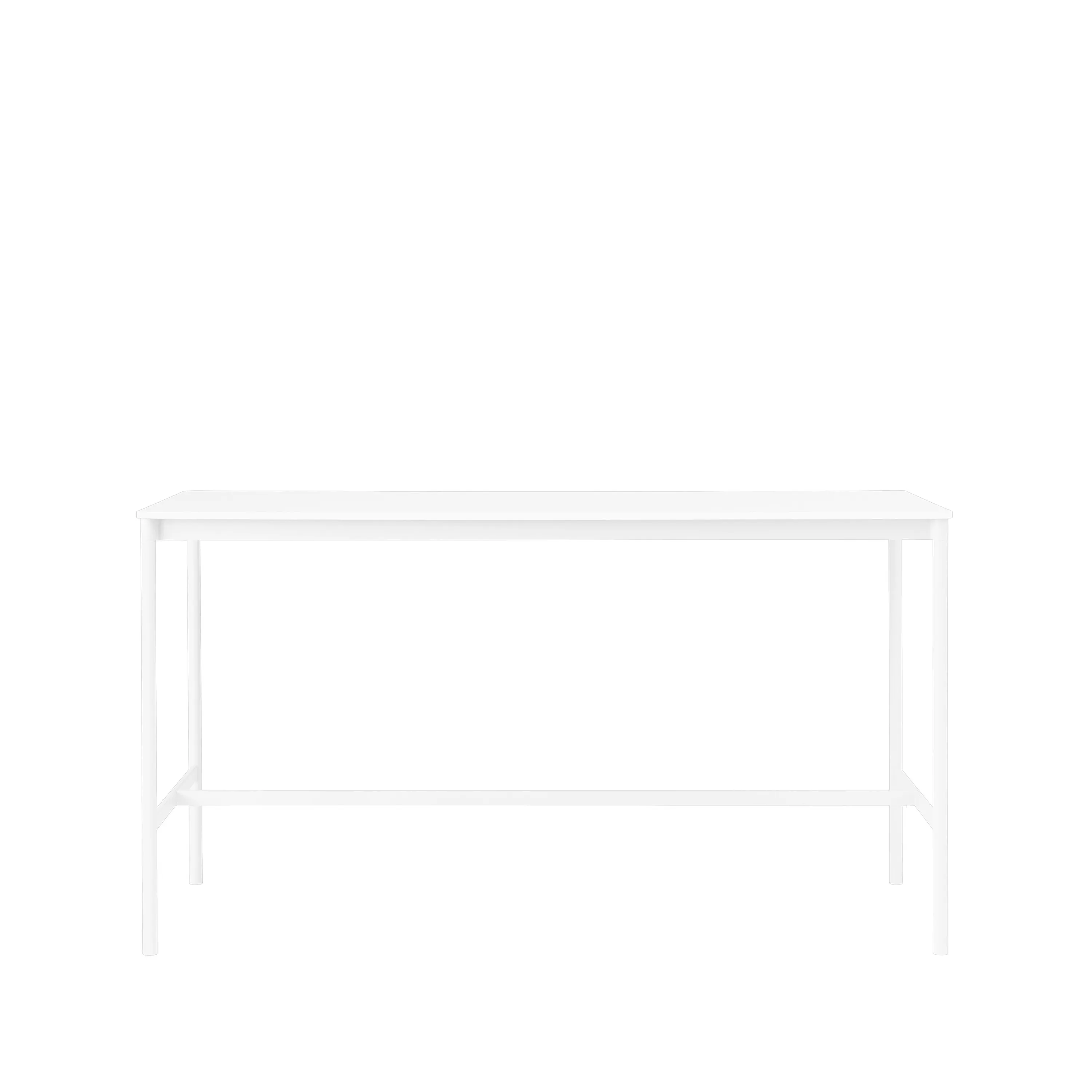 Tavolo da bar Base High.jf{font-size:18px}laminato bianco, base bianca, bordo in ABS, base: 85 cm, l. 190 cm, alt. 95 cm