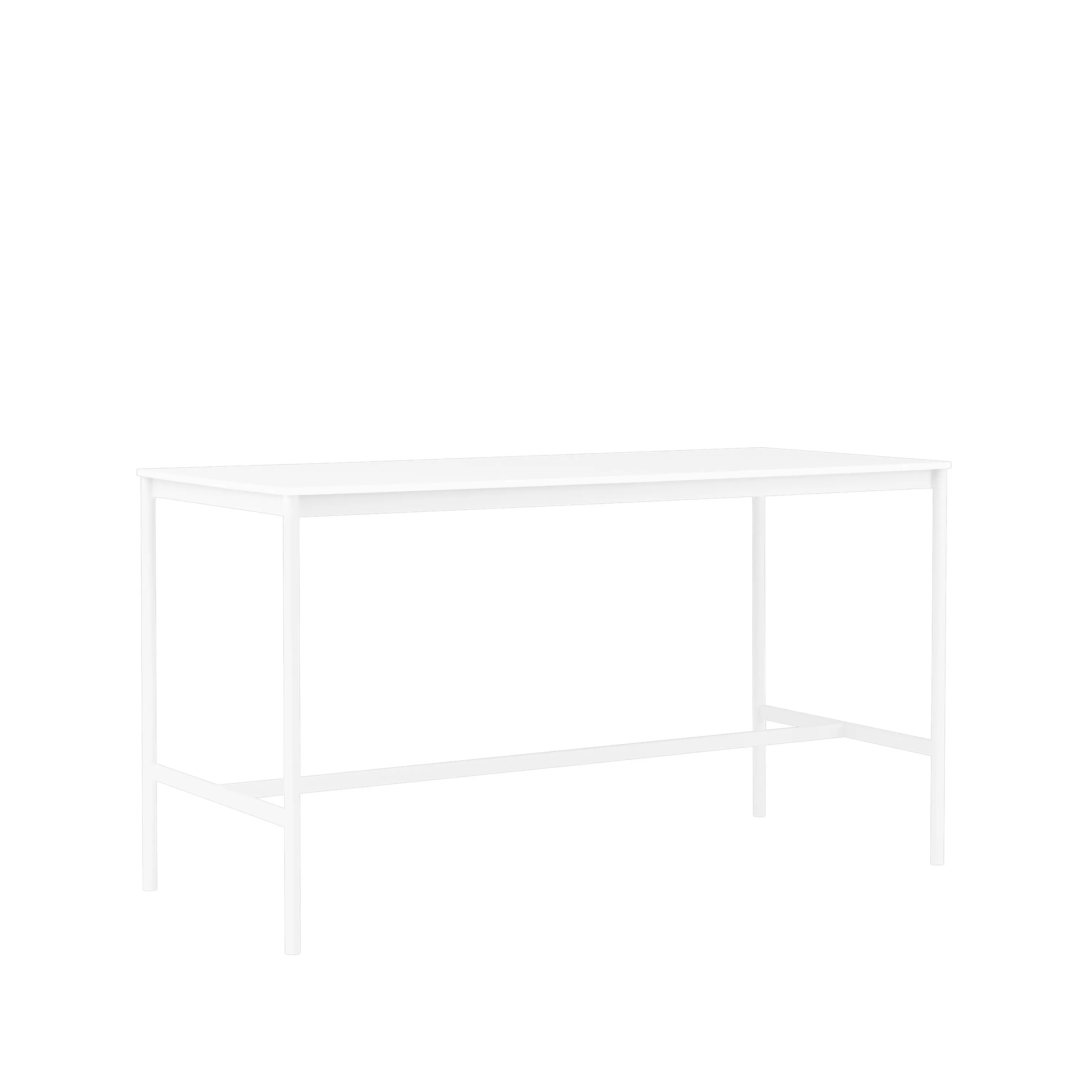Tavolo da bar Base High.jf{font-size:18px}laminato bianco, base bianca, bordo in ABS, base: 85 cm, l. 190 cm, alt. 95 cm