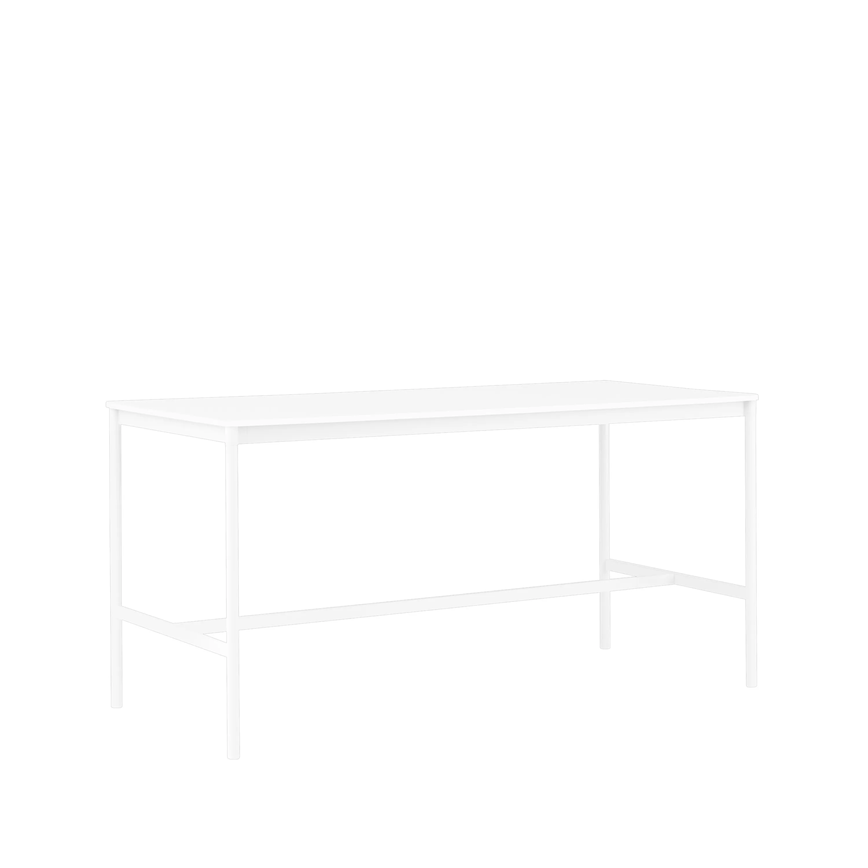 Tavolo da bar Base High.jf{font-size:18px}laminato bianco, base bianca, bordo in ABS, base: 85 cm, l. 190 cm, alt. 95 cm