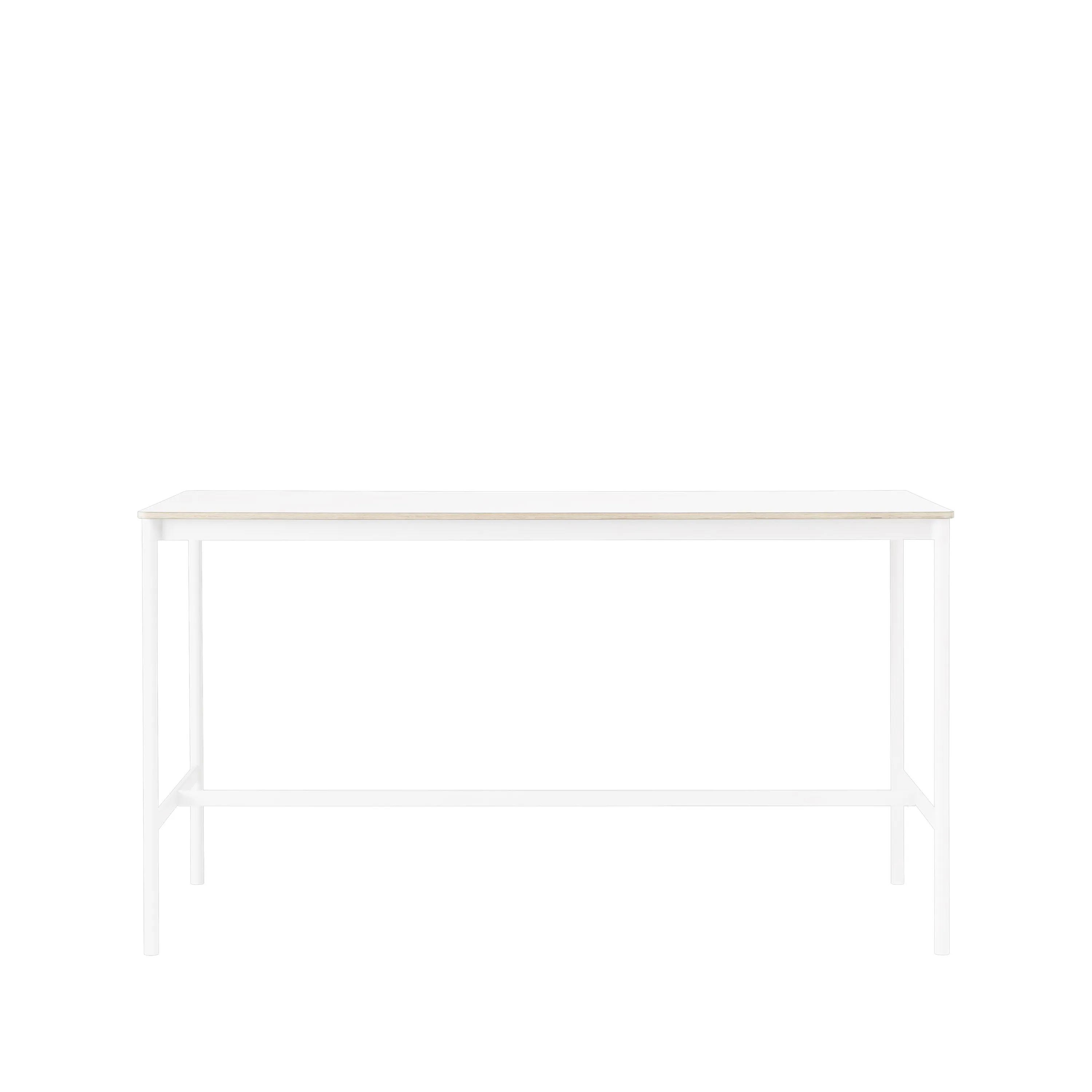 Tavolo da bar Base High.jf{font-size:18px}laminato bianco, base bianca, bordo in ABS, base: 85 cm, l. 190 cm, alt. 95 cm