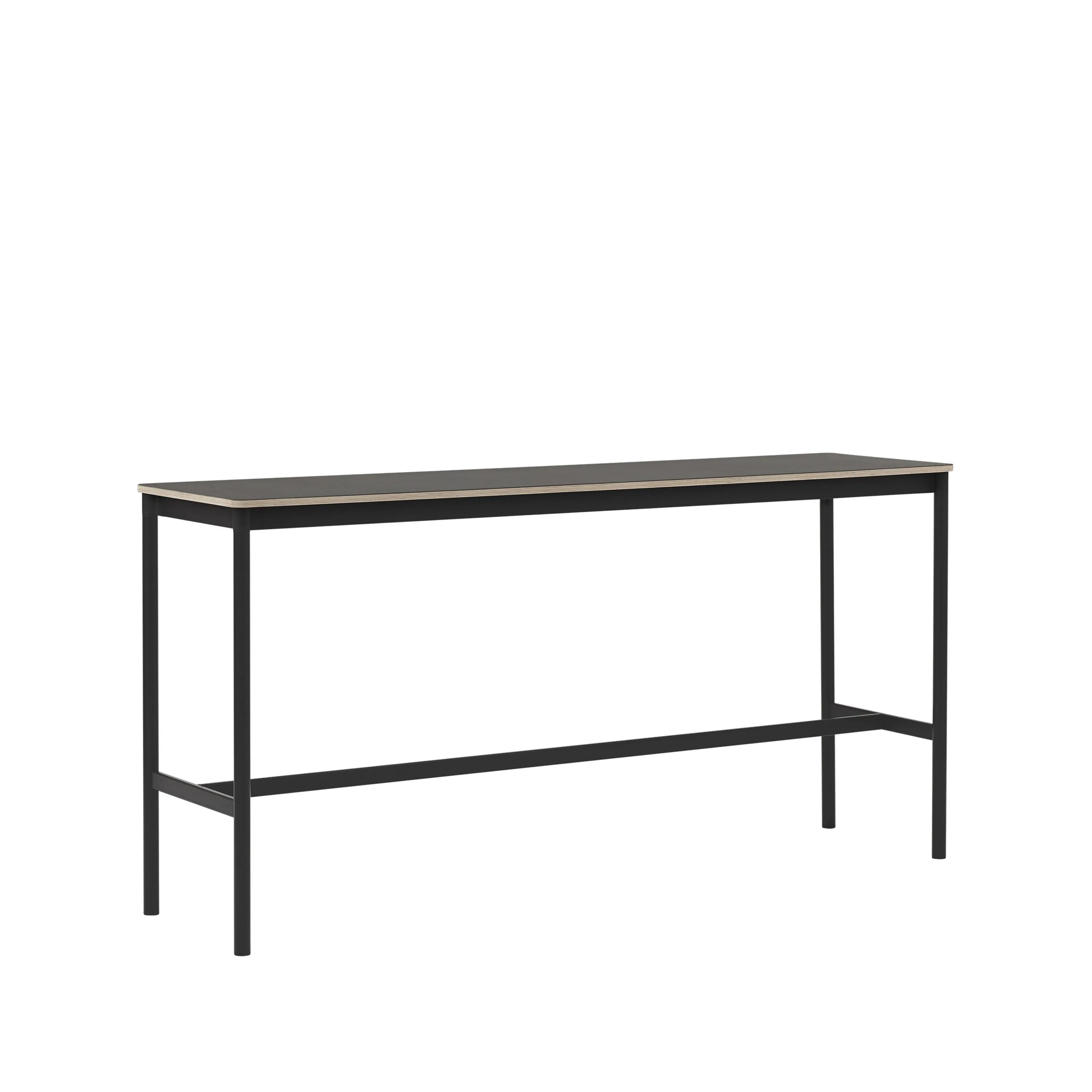 Tavolo da bar Base High.jf{font-size:18px}laminato bianco, base bianca, bordo in ABS, base: 85 cm, l. 190 cm, alt. 95 cm