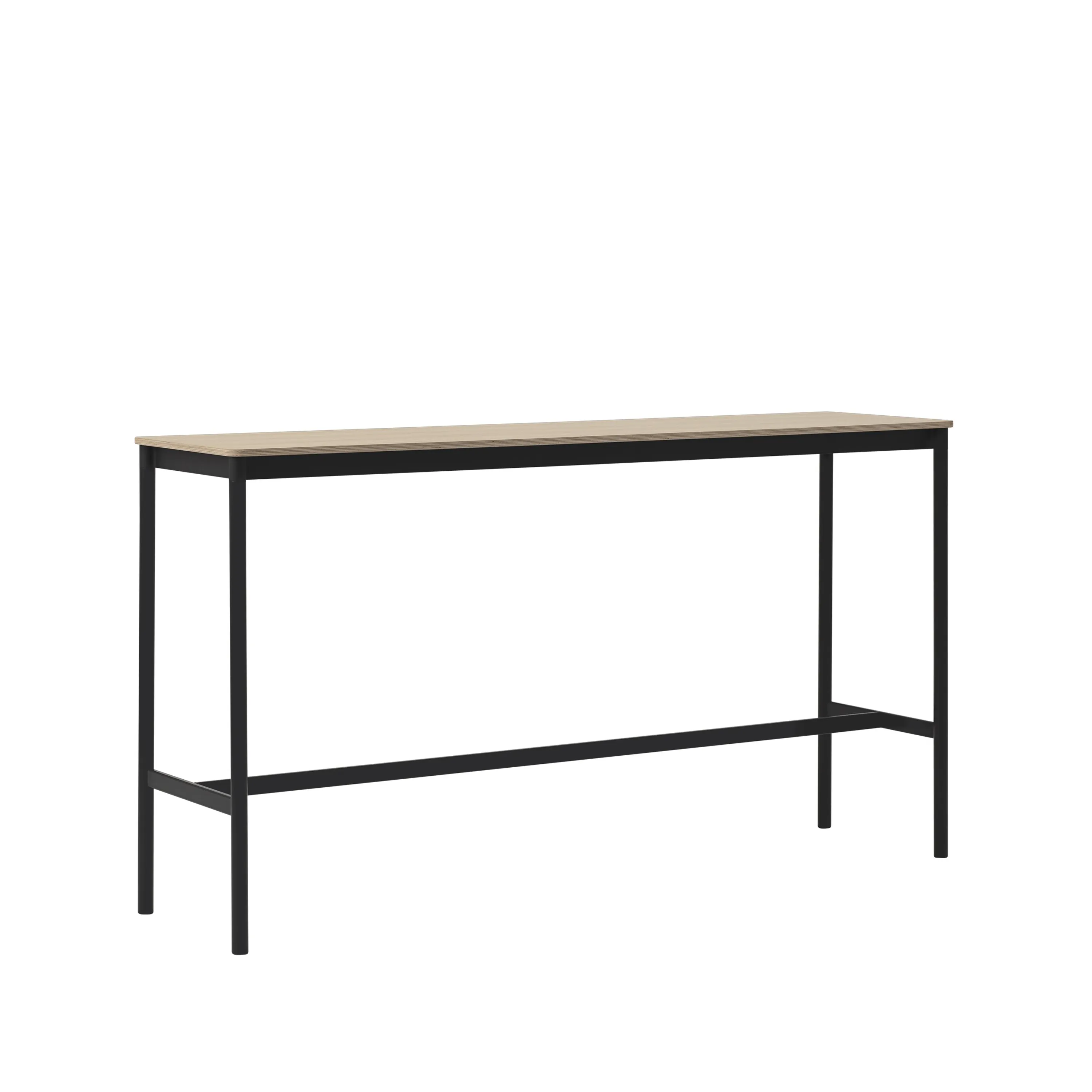 Tavolo da bar Base High.jf{font-size:18px}laminato bianco, base bianca, bordo in ABS, base: 85 cm, l. 190 cm, alt. 95 cm