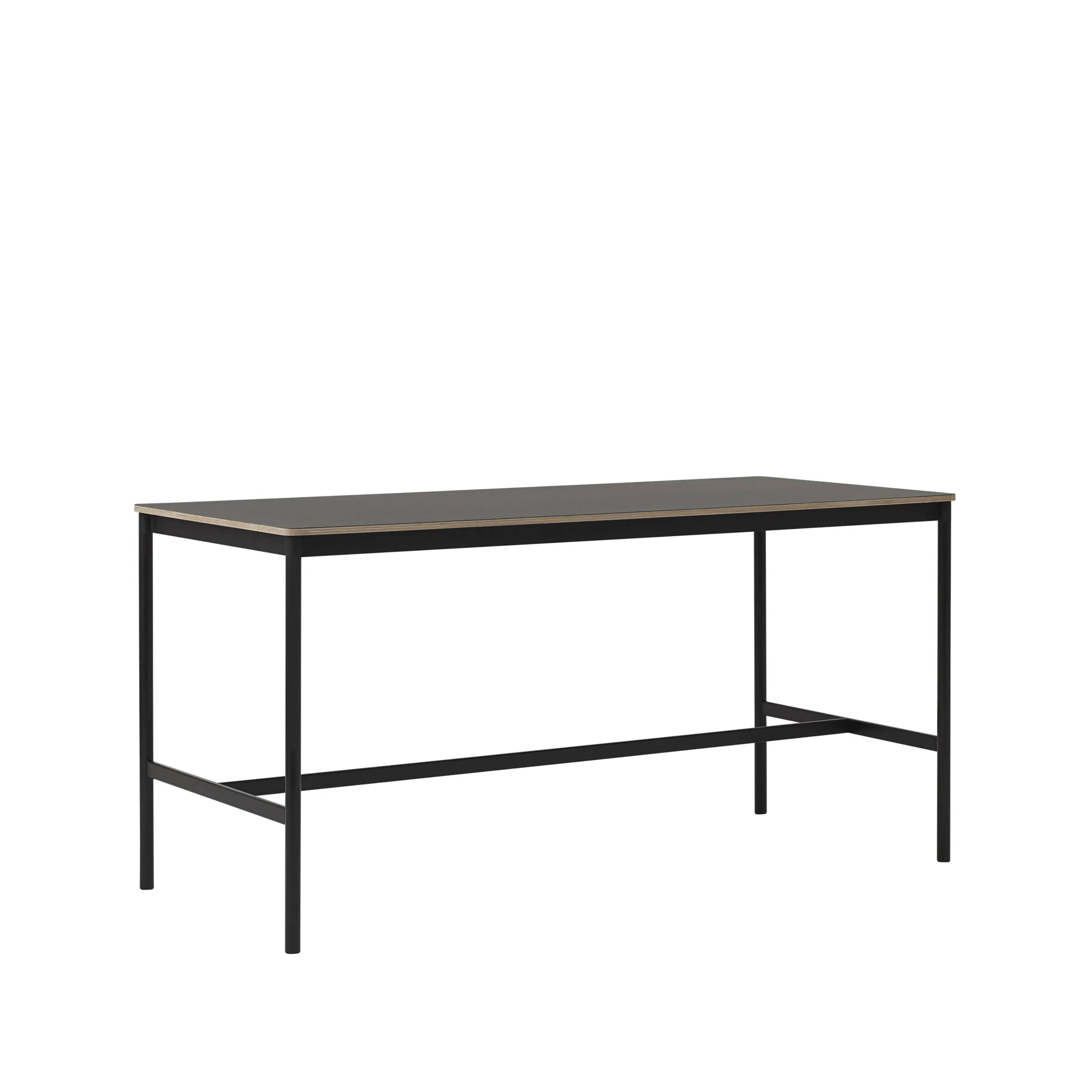 Tavolo da bar Base High.jf{font-size:18px}laminato bianco, base bianca, bordo in ABS, base: 85 cm, l. 190 cm, alt. 95 cm