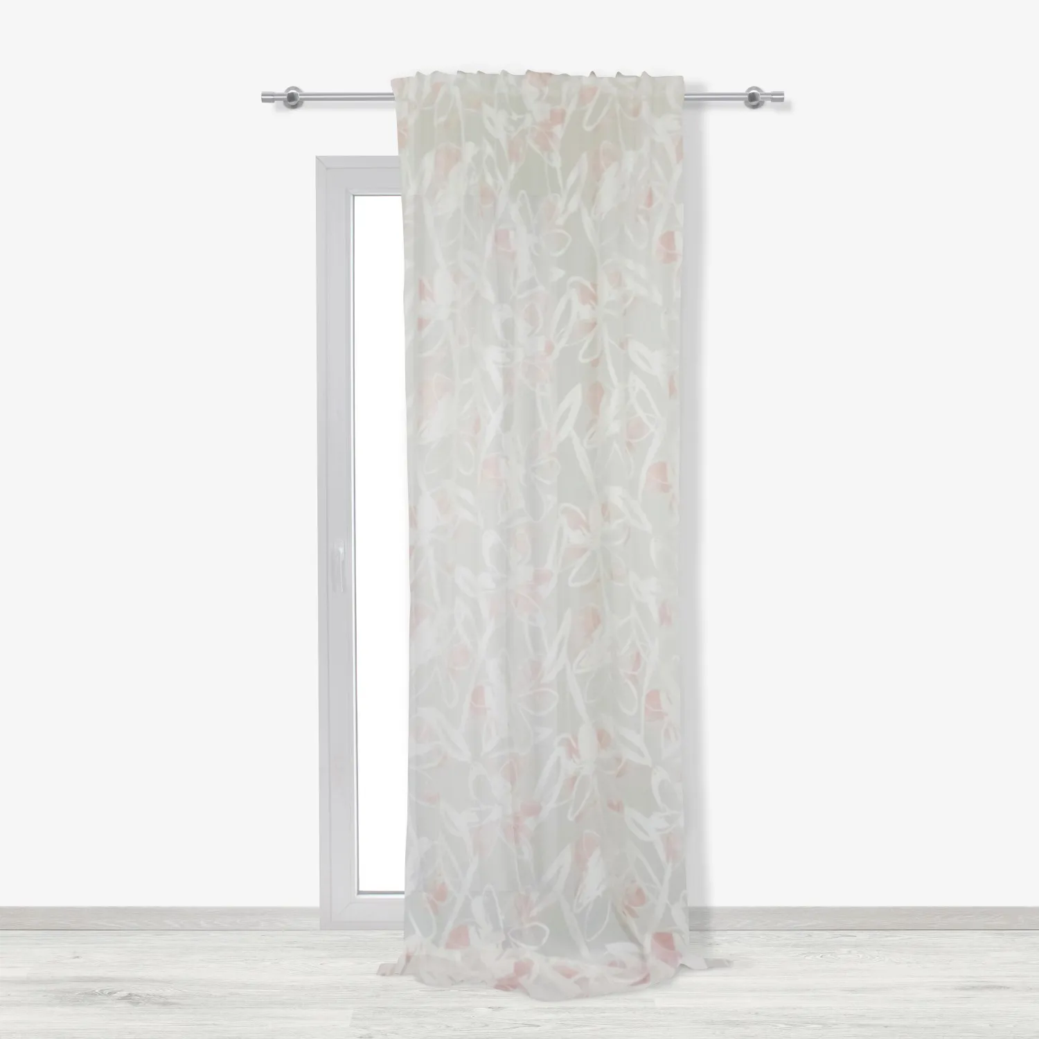 Tenda arredo 140x290 cm Fiore bianco rosa