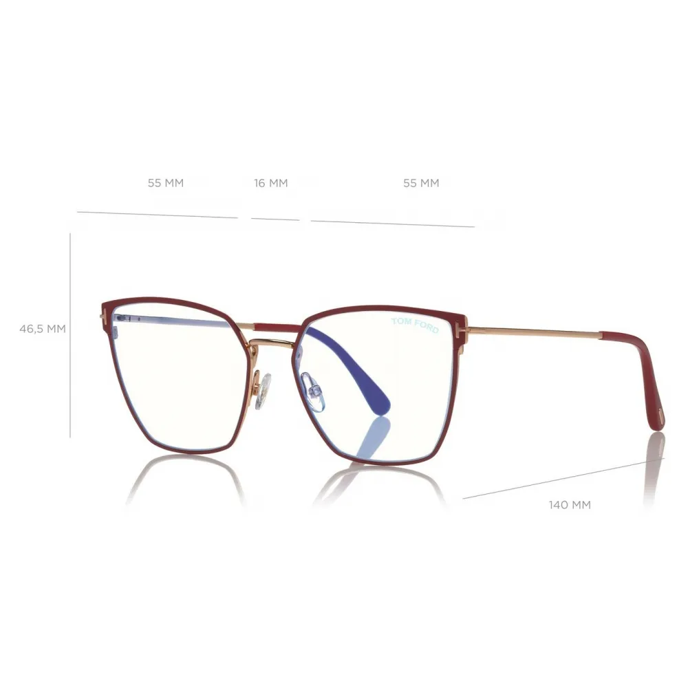 Tom Ford - Square Optical Glasses - Occhiali da Vista Quadrati - Rosso - FT5574-B - Occhiali da Vista - Tom Ford Eyewear