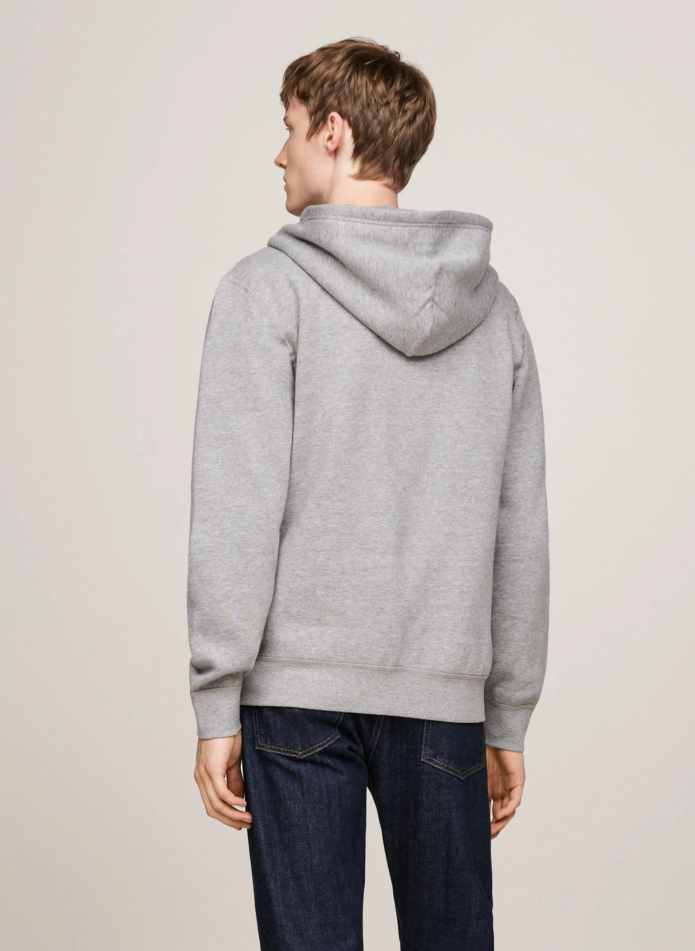  TOMMY HILFIGER   Felpa a girocollo con applicazione rete | Grigio