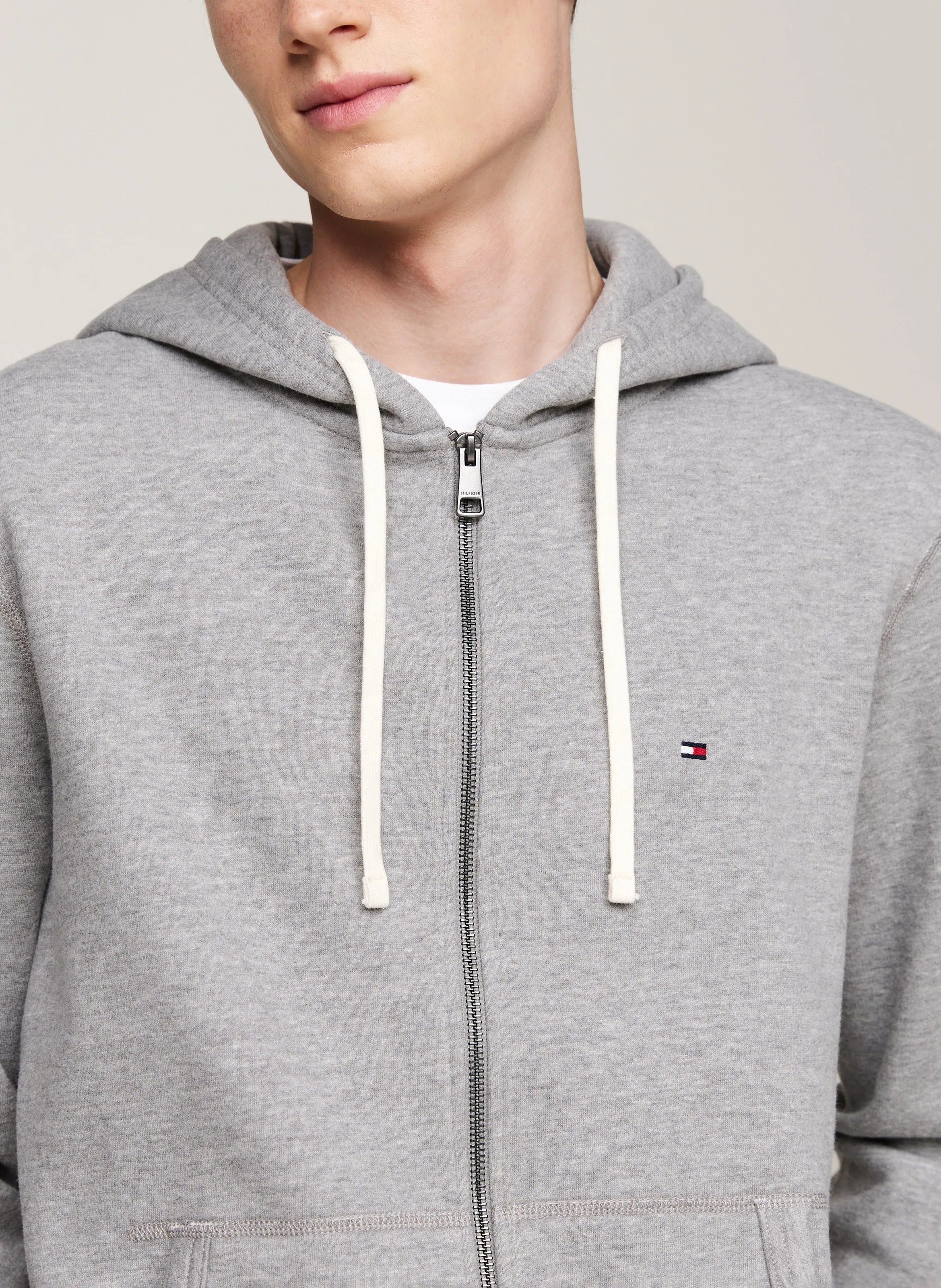  TOMMY HILFIGER   Felpa a girocollo con applicazione rete | Grigio