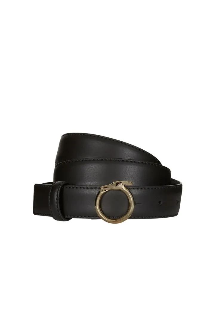 Trussardi cintura in pelle con fibbia logo levriero 75l00182-9y099997