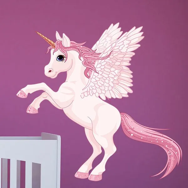 Unicorno con le ali rosa - ADESIVI MURALI