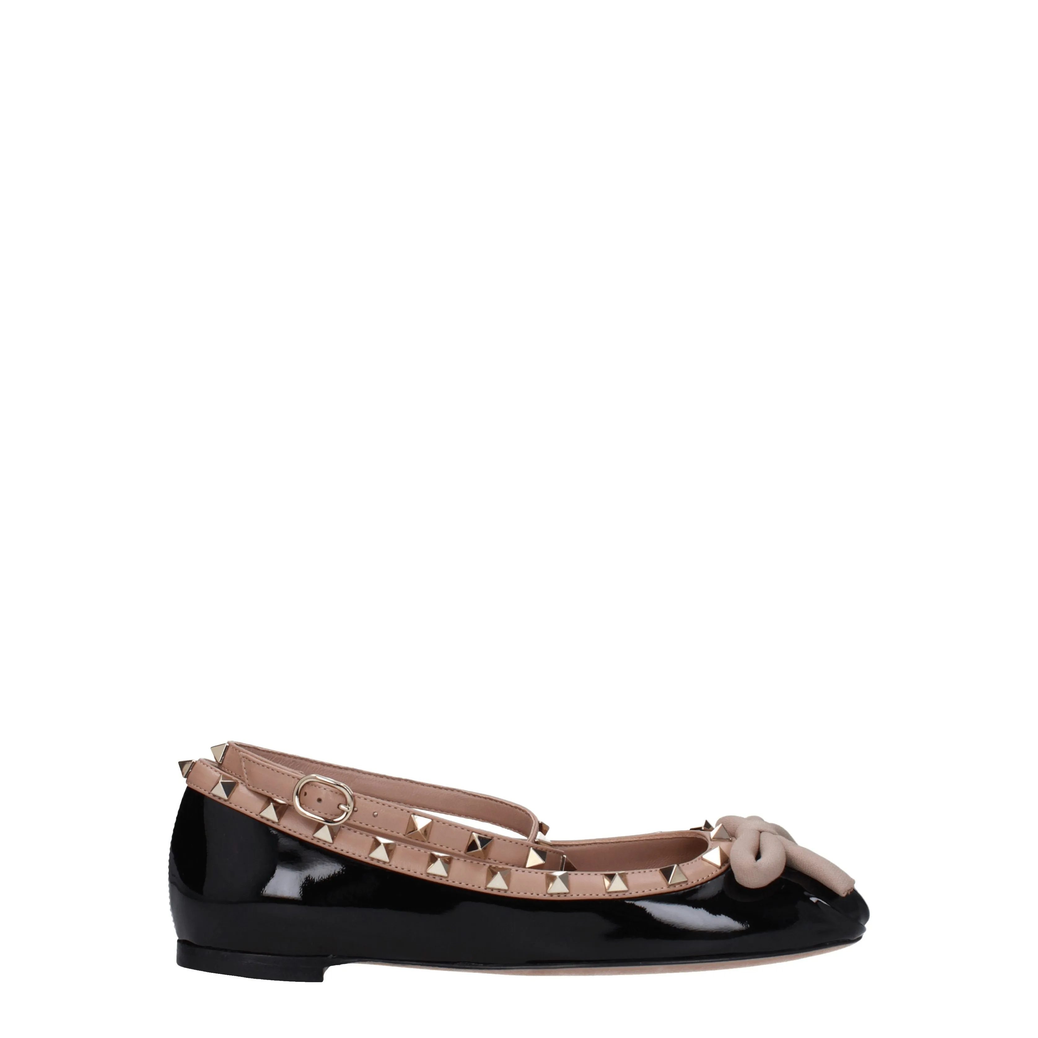 Valentino Garavani Ballerine Rockstud Donna Vernice Nero/Rosa