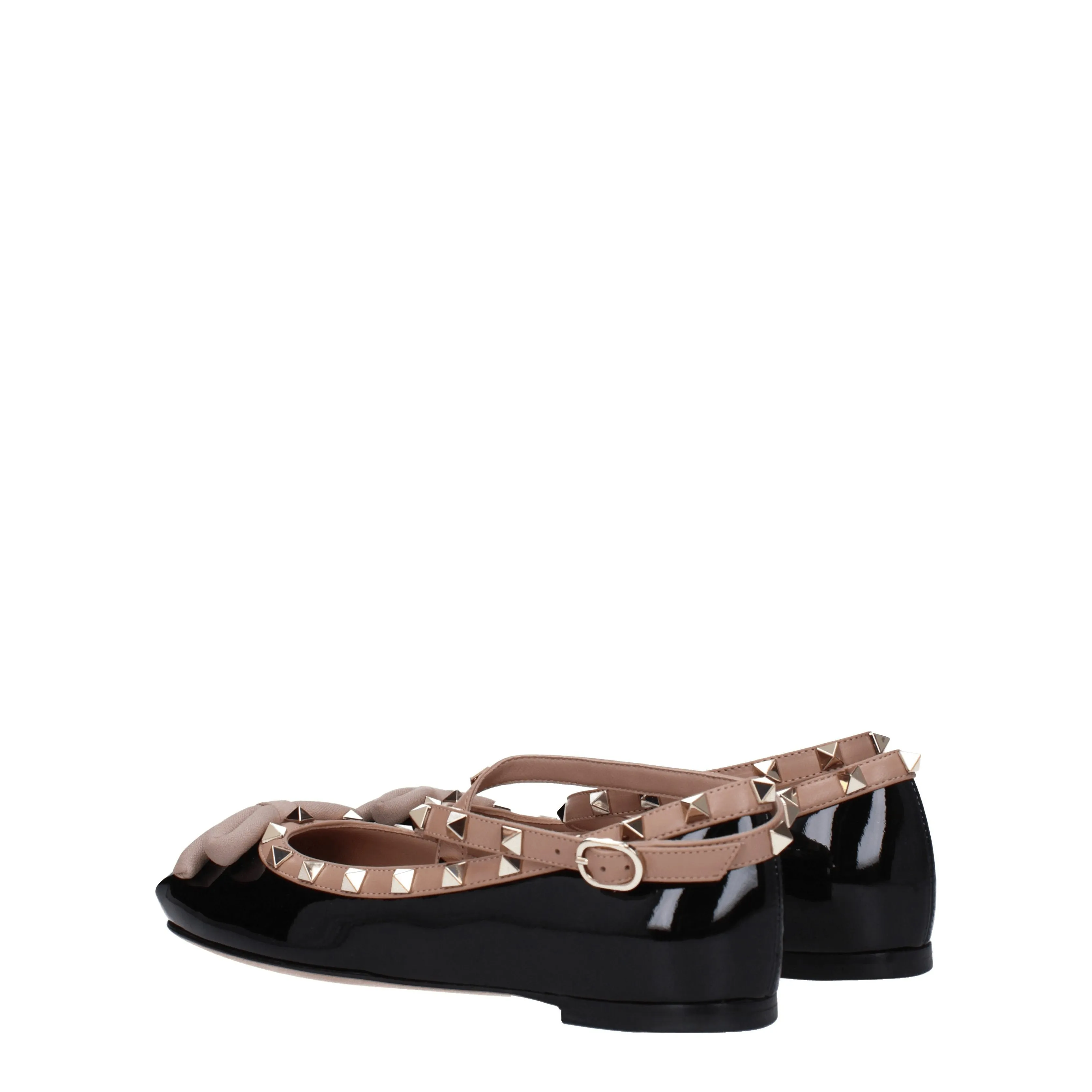 Valentino Garavani Ballerine Rockstud Donna Vernice Nero/Rosa