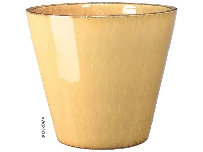 Vaso in terracotta smaltata Kinfolk Deroma mustard Ø 23 cm