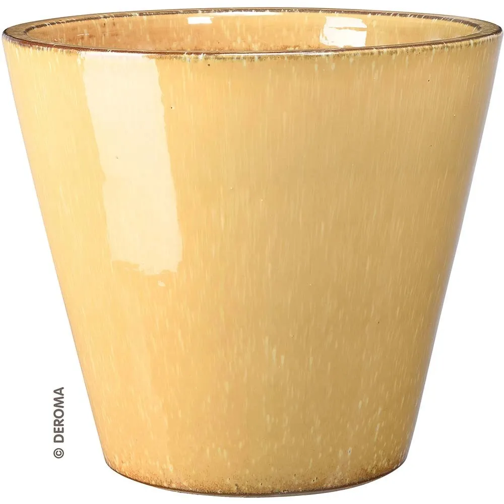 Vaso in terracotta smaltata Kinfolk Deroma mustard Ø 23 cm