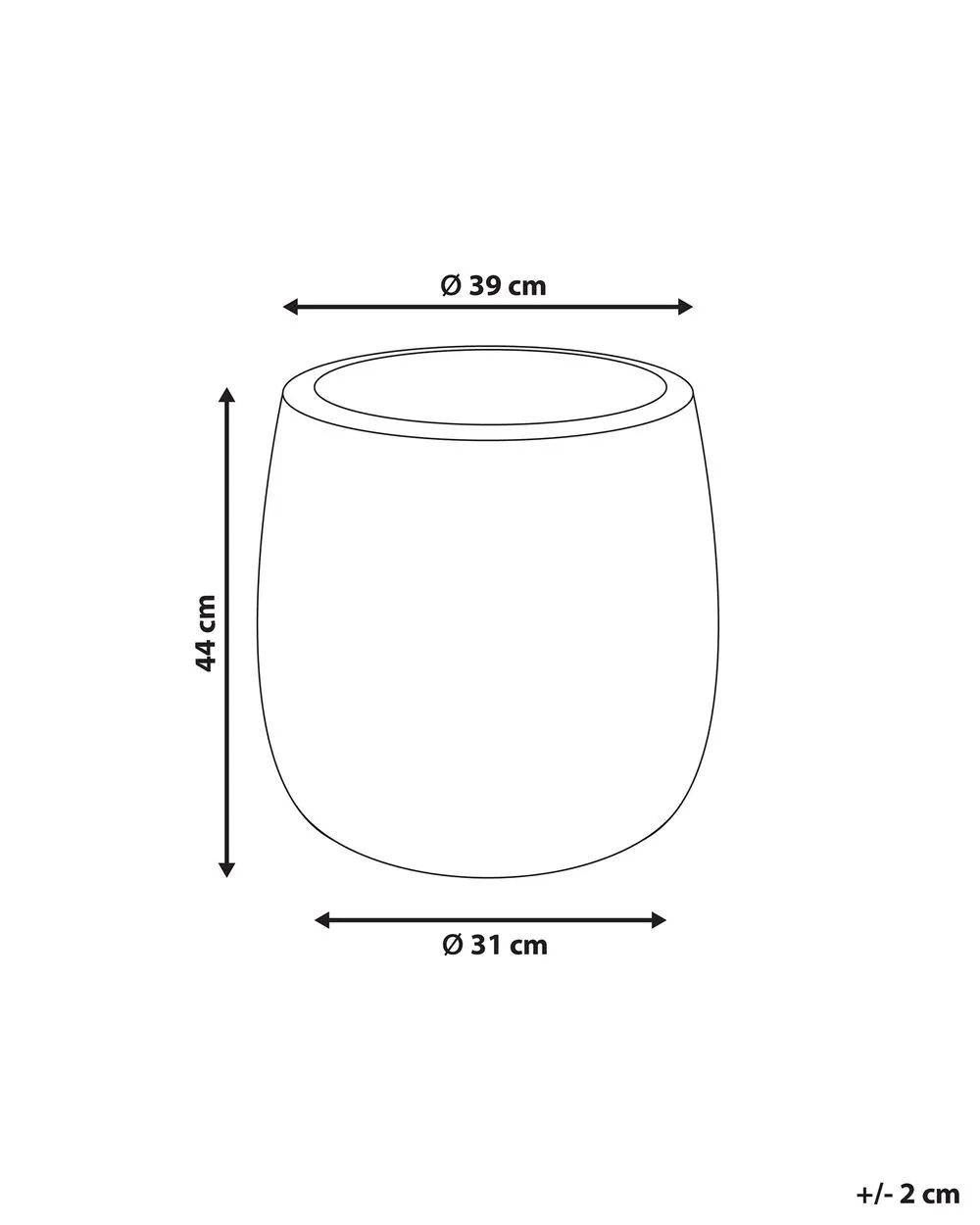 Vaso per piante LIVADIA Pietra 39 cm Bianco sporco