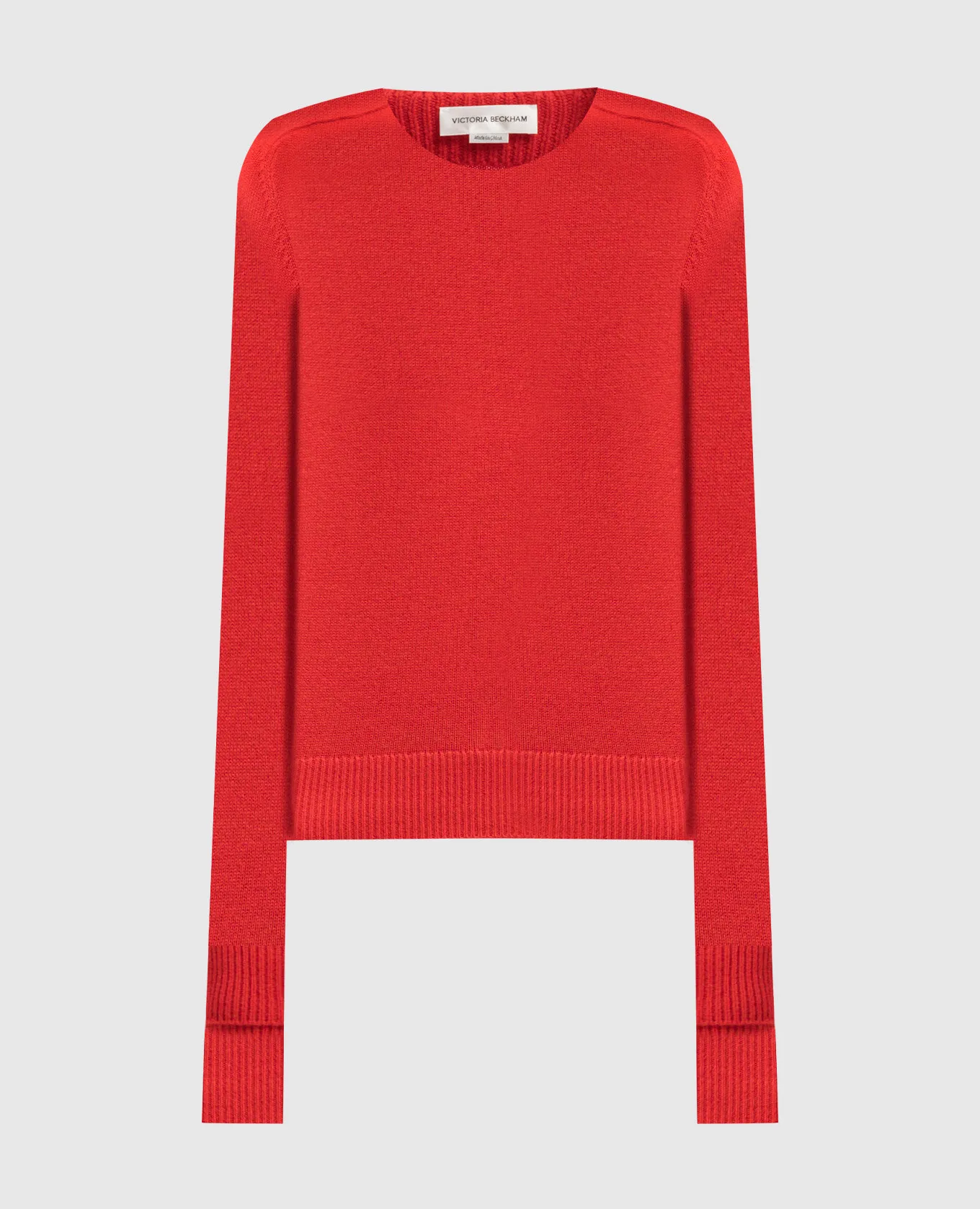 Victoria Beckham Maglia rossa in cashmere con ricamo logo 1324KJU005589A