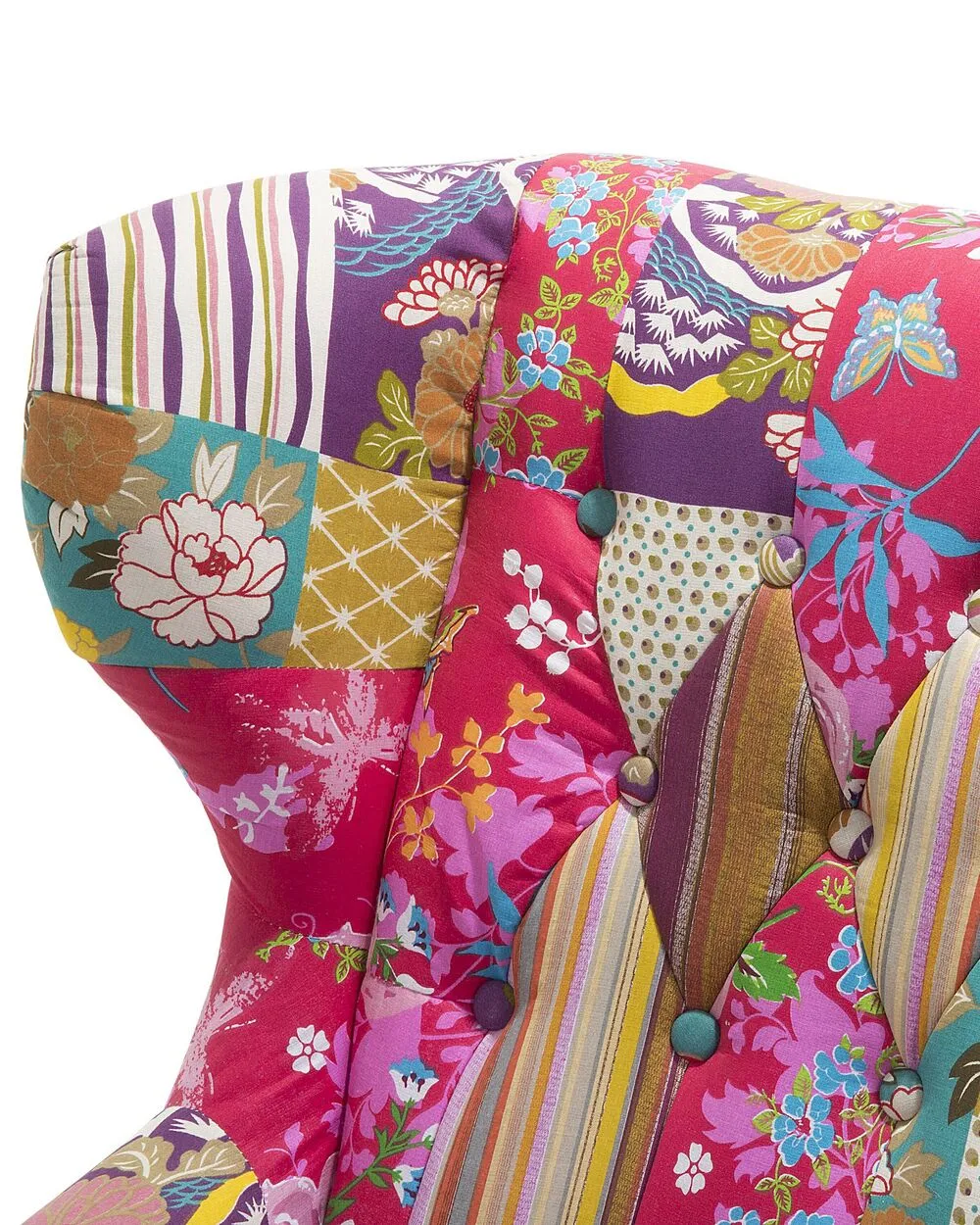 Wingback Chair MOLDE Fabric Fuchsia Pink