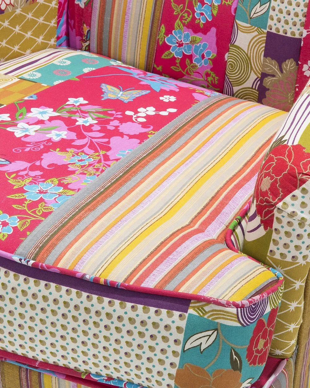 Wingback Chair MOLDE Fabric Fuchsia Pink