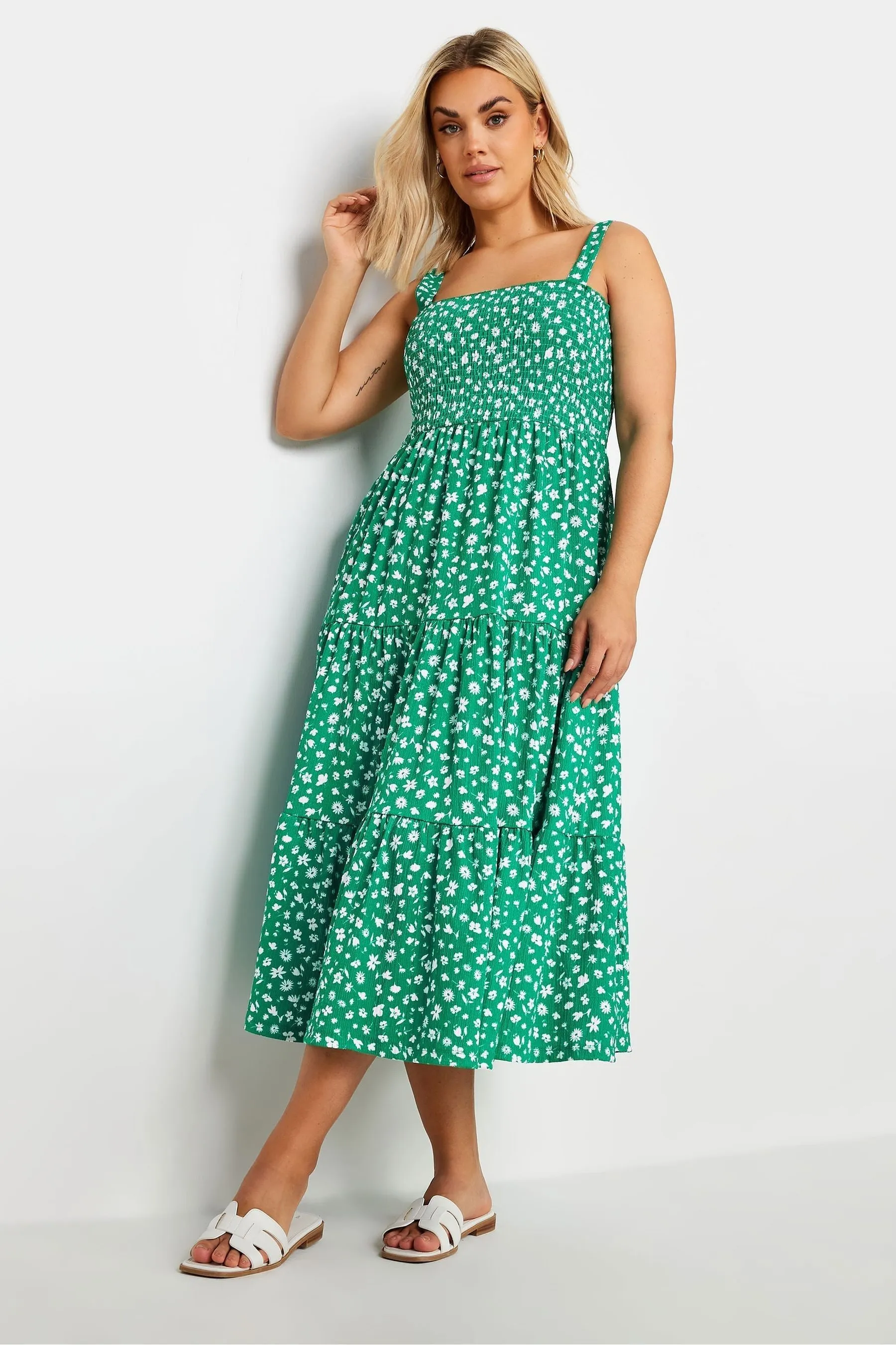 Yours Curve Ditsy Floreale Shir Midi Vestito    